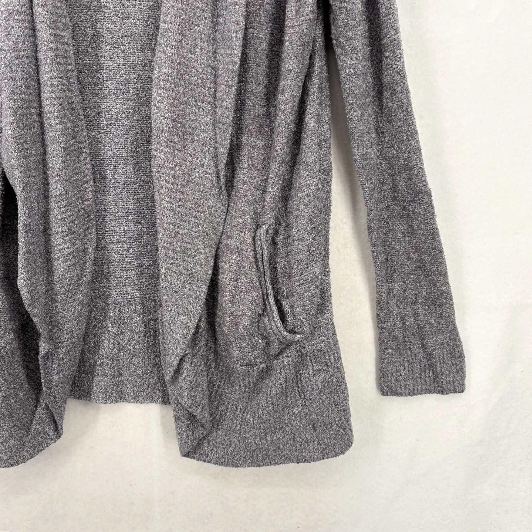 Vintage Barefoot Dreams Cardigan Womens L/XL Gray Cozychic Lite Open Front Lightweight Knit Sweater Casual Womens L/XL Gray Barefoot Dreams Cardigan Size L / US 10 / IT 46 - 3 Thumbnail