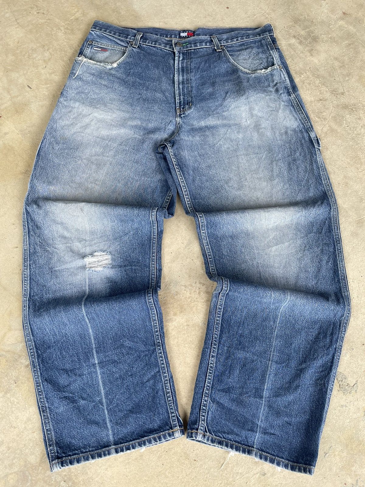 JNCO TOMMY HILLFIGER BAGGY HIP HOP SKATE BIG FLAG CARPENTER JEANS Size US 40 / EU 56 - 2 Thumbnail