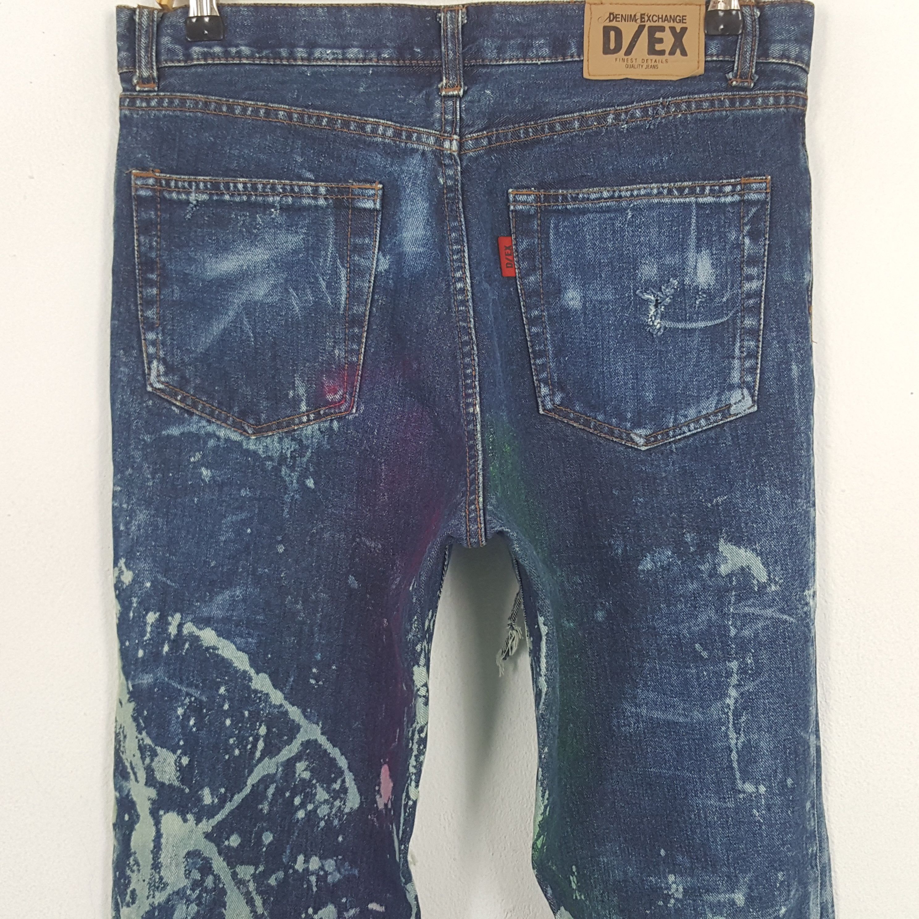 Japanese Brand × Vintage Vintage Denim Exchange Japanese Distressed Paint Art Jeans Size US 32 / EU 48 - 5 Thumbnail