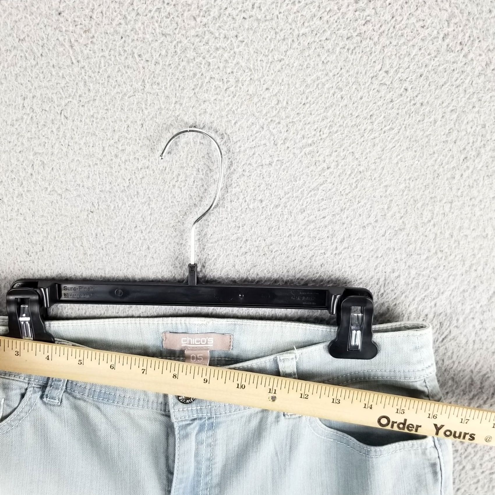 Vintage Chicos Jeggings Crop Jeans Woman 30X26 Floral Lace Pocket Teal Blue Denim Size 30" / US 8 / IT 44 - 5 Thumbnail