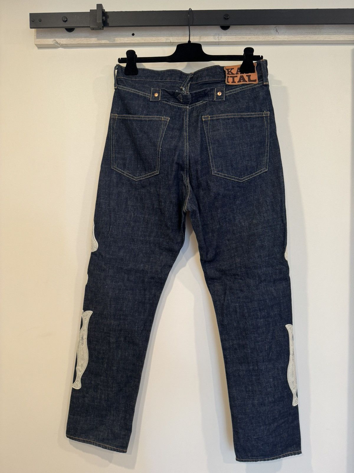 Kapital Kapital Bone Embroidered Denim Pants Indigo Size US 32 / EU 48 - 2 Thumbnail