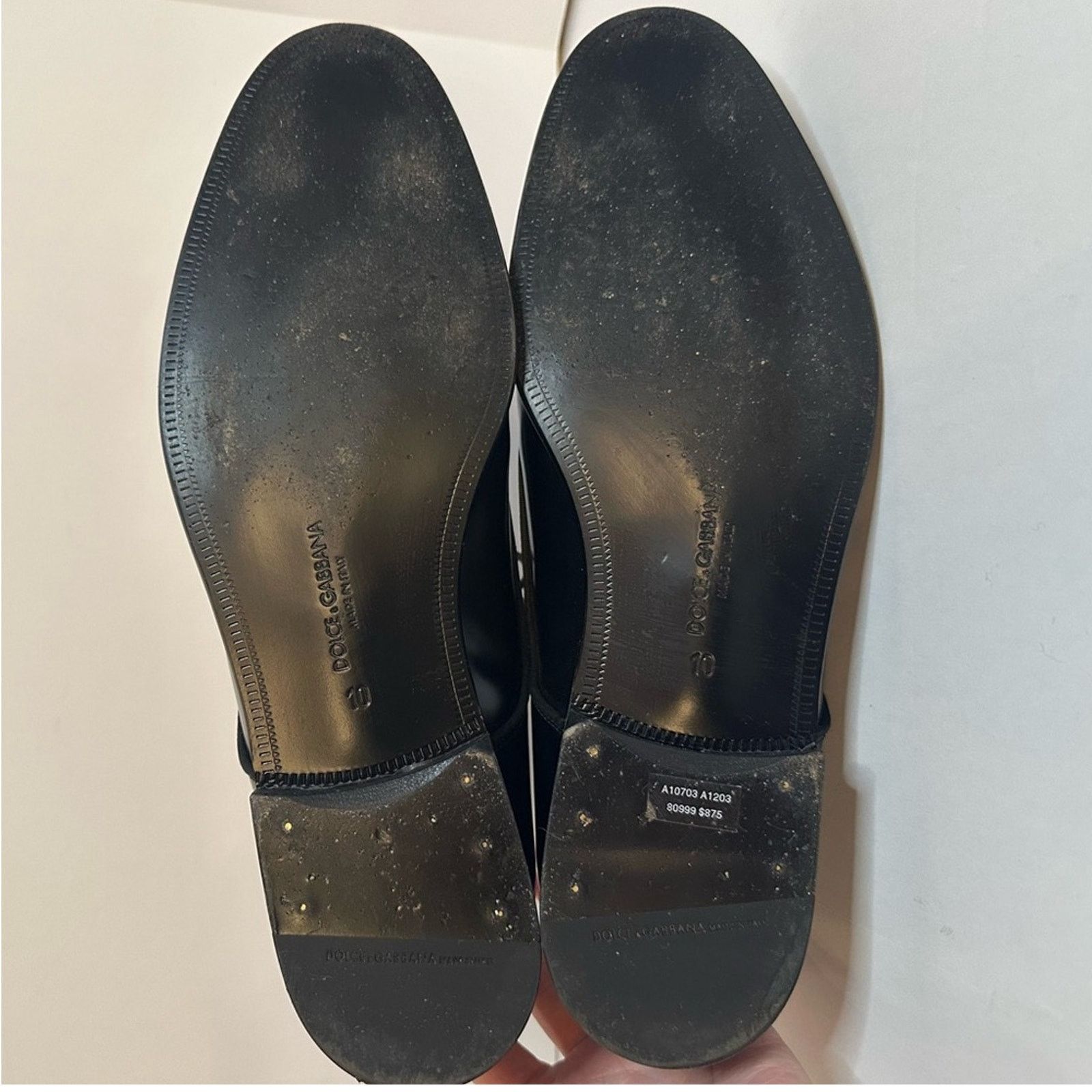 Dolce & Gabbana DG Raffaello Brushed Calfskin Derby Shoes High Shine Black Size US 10 / EU 43 - 6 Thumbnail