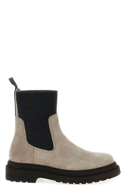 Brunello Cucinelli BRUNELLO CUCINELLI Beige Suede Ankle Boots New & Authentic Size US 10 / IT 40 - 5 Thumbnail