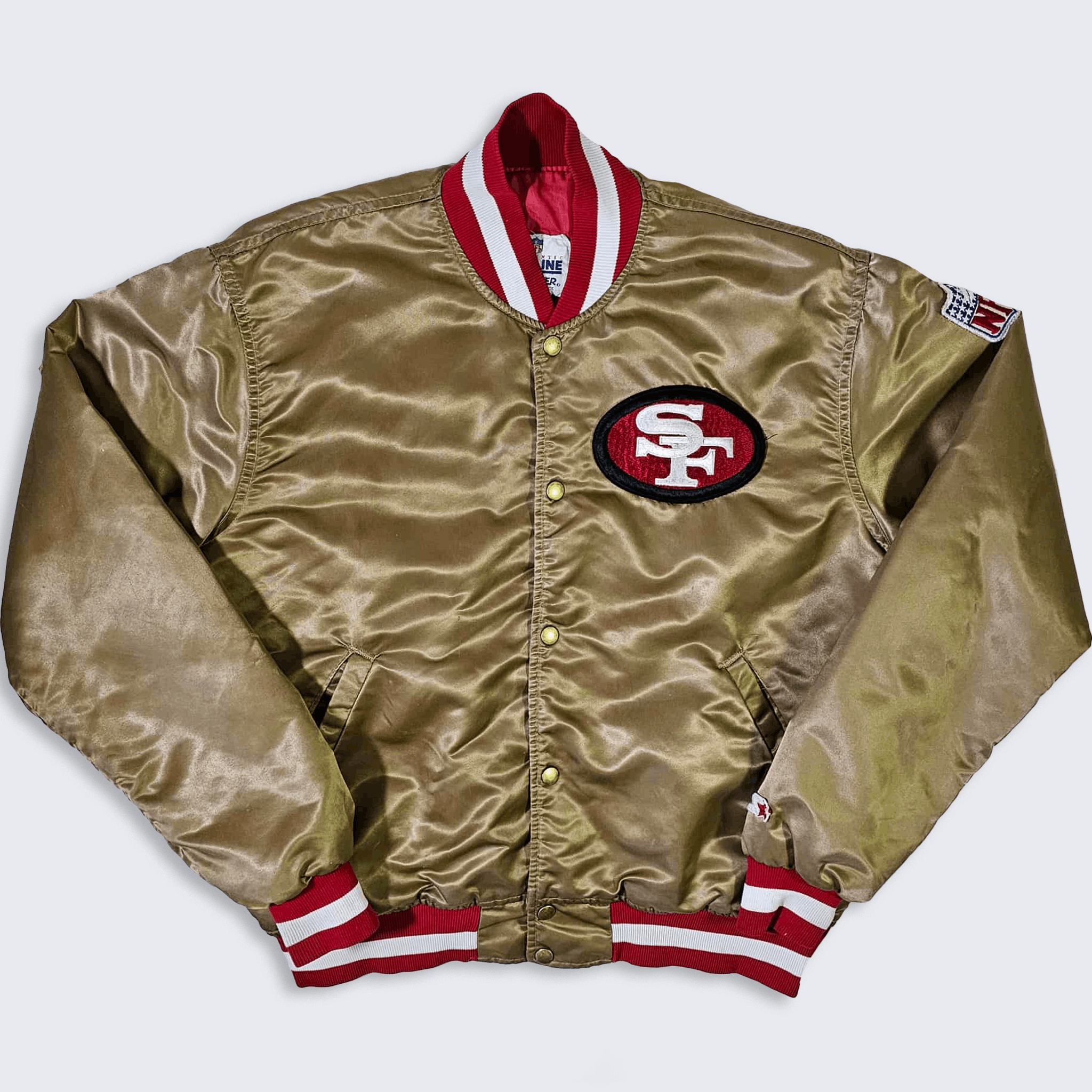 NFL San Francisco 49ers Vintage 80s Starter Satin Bomber Jacket Size US L / EU 52-54 / 3 - 2 Thumbnail