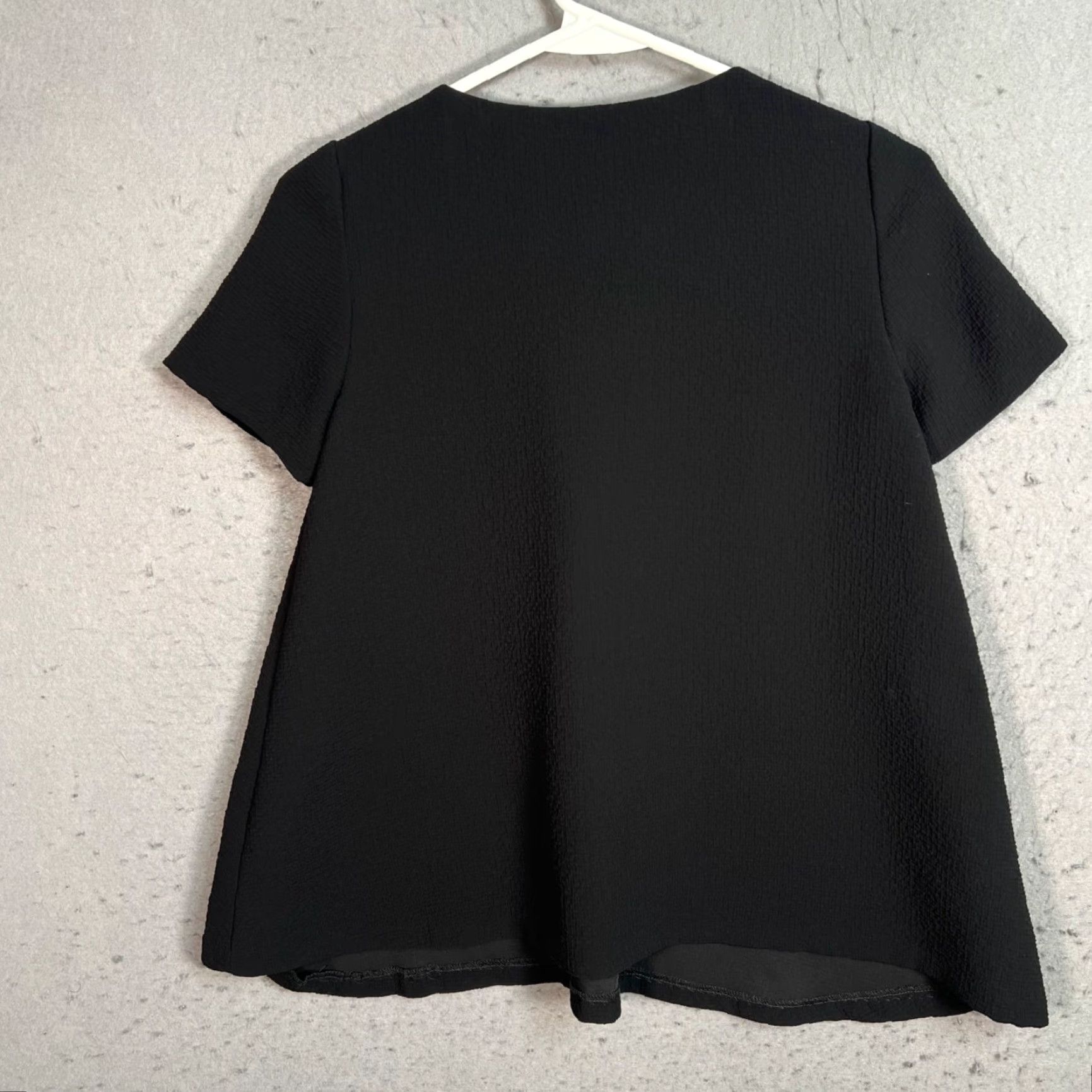 ba&sh VINTAGE ba&sh Chesterfield Black Textured Short Sleeve Top 0 Adult Womens Blouse Shirt Black 0 Ba&sh Womens Short Sleeve Blouse 90s? Size XS / US 0-2 / IT 36-38 - 2 Thumbnail