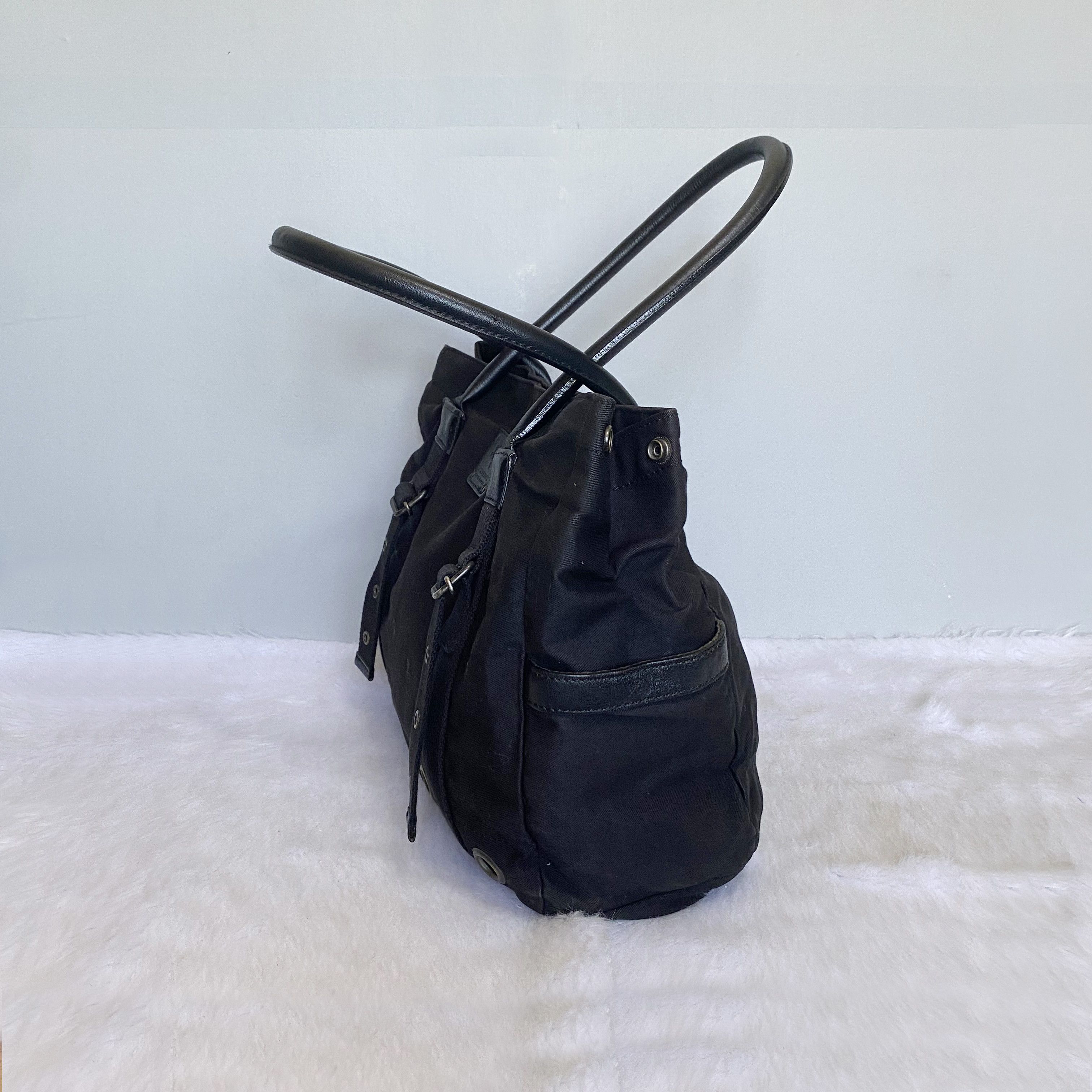 Burberry Blue Label Black Canvas Leather Tote Bag Size ONE SIZE - 3 Thumbnail