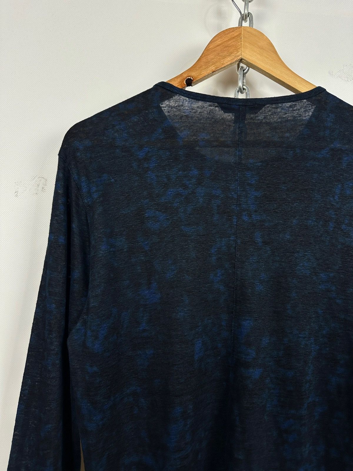 John Varvatos John Varvatos Linen Crewneck Black/Blue Long Sleeve T-Shirt Size US M / EU 48-50 / 2 - 14 Thumbnail