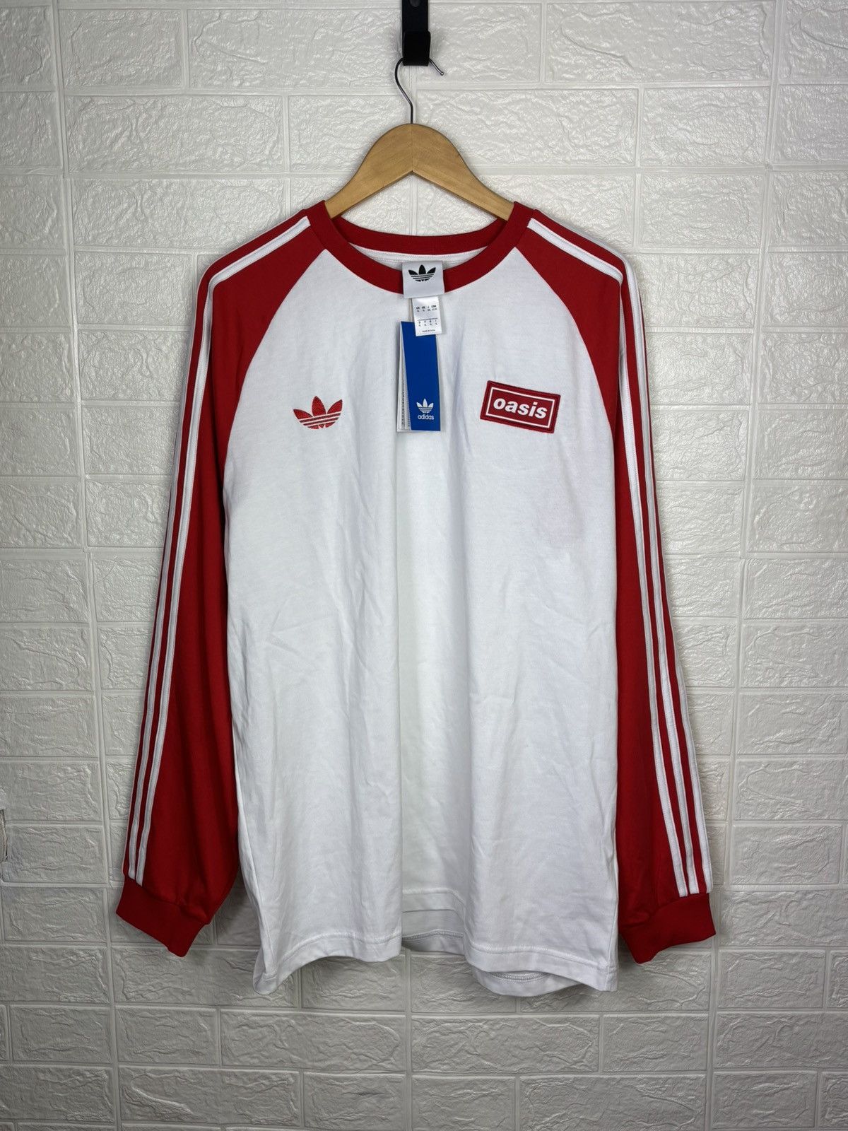 Adidas Adidas Oasis Long Sleeve 3-Stripes T-Shirt Red White Size XL Size US XL / EU 56 / 4 - 1 Thumbnail