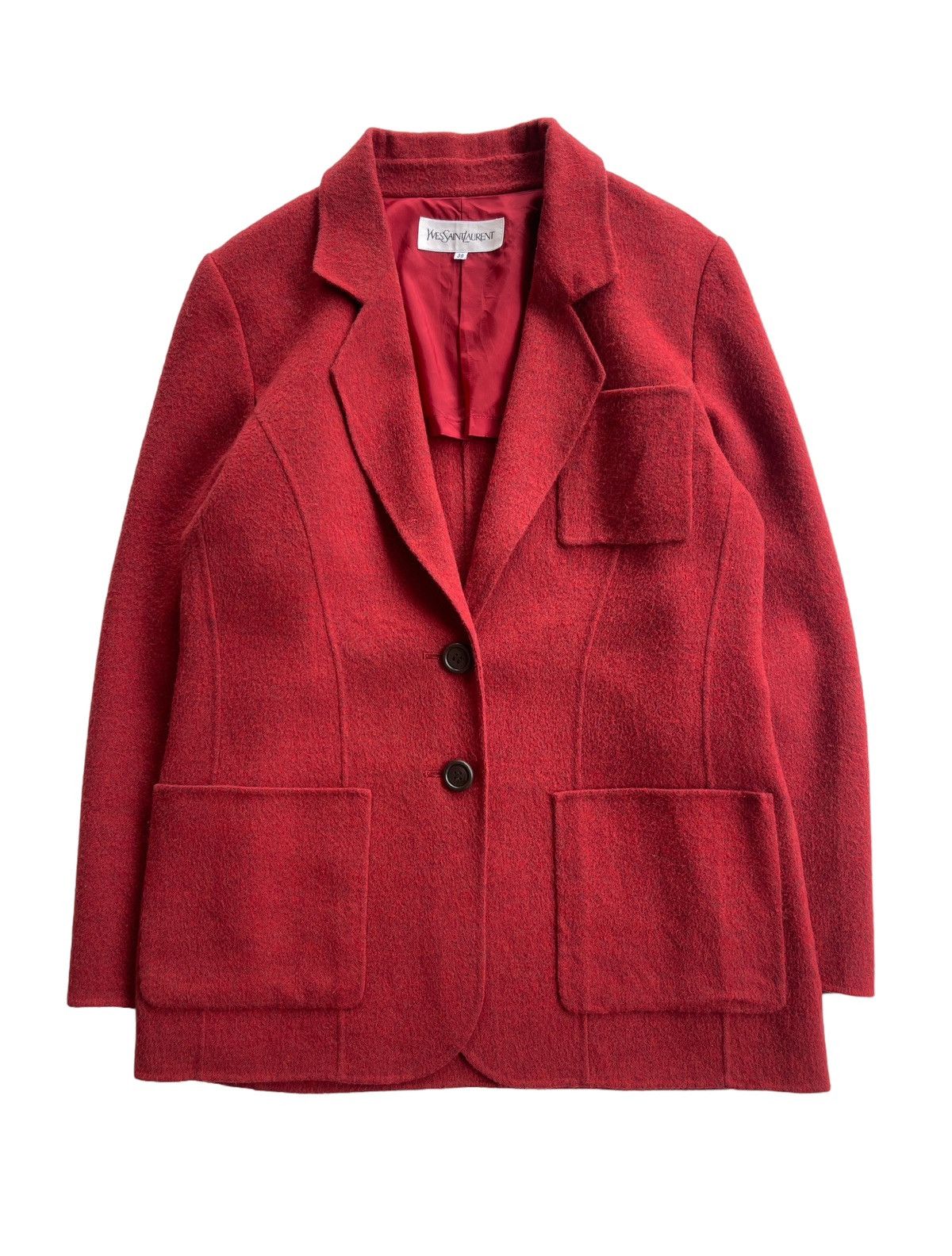 Yves Saint Laurent YSL Wool Women Coat (Size 38) Size M / US 6-8 / IT 42-44 - 1 Thumbnail