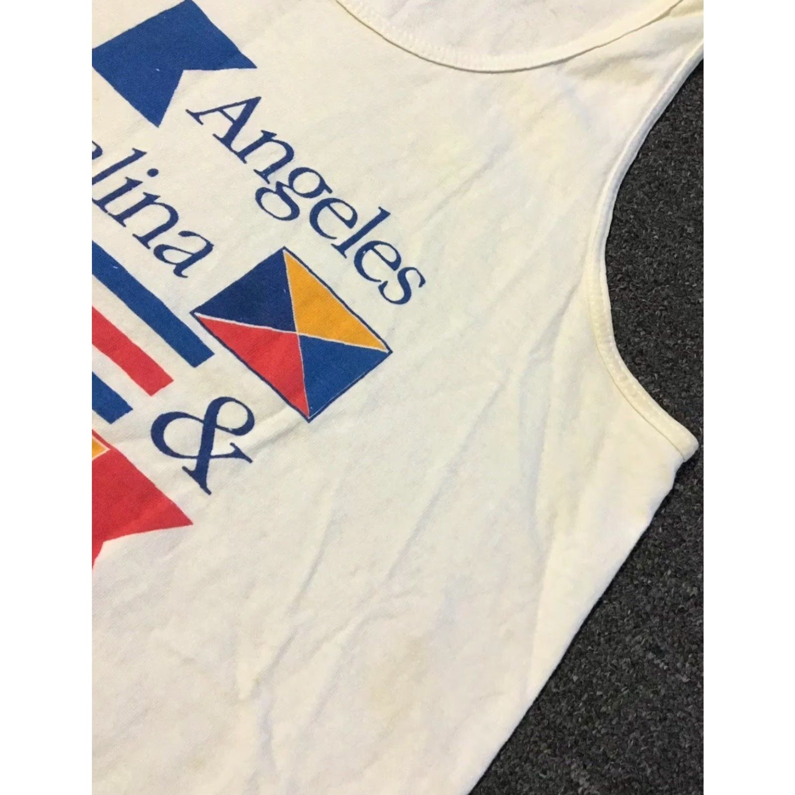 Fruit Of The Loom VINTAGE M/S Southward Tank Top L White Graphic Tee Men Sleeveless 90s Cruise Sailing Nautical Tropical USA Size US L / EU 52-54 / 3 - 7 Thumbnail