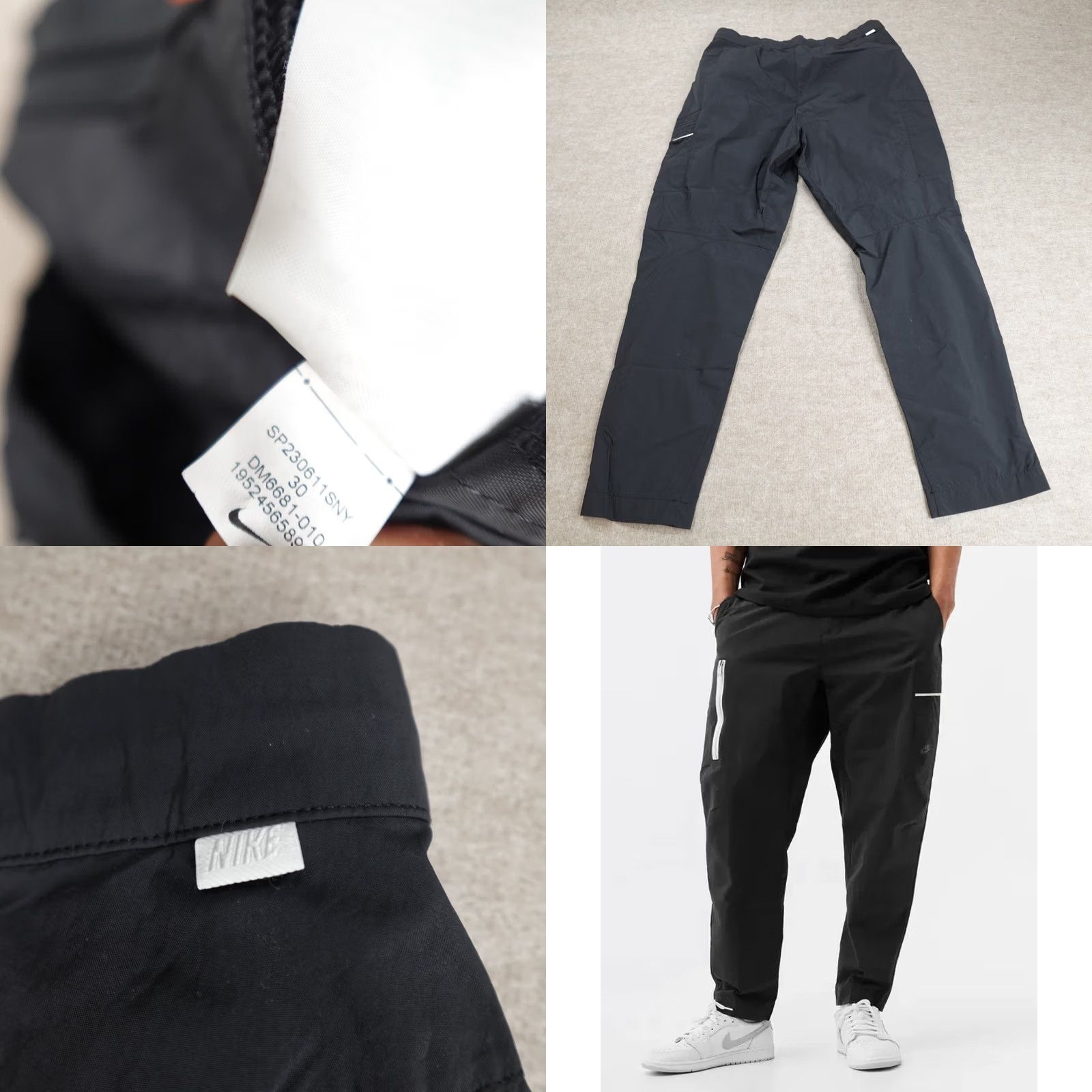 Nike Nike Mens Pants M Black Solid Drawstring NSW Utility DM6681 Track Pants 30 Regular Size US 31 - 9 Thumbnail