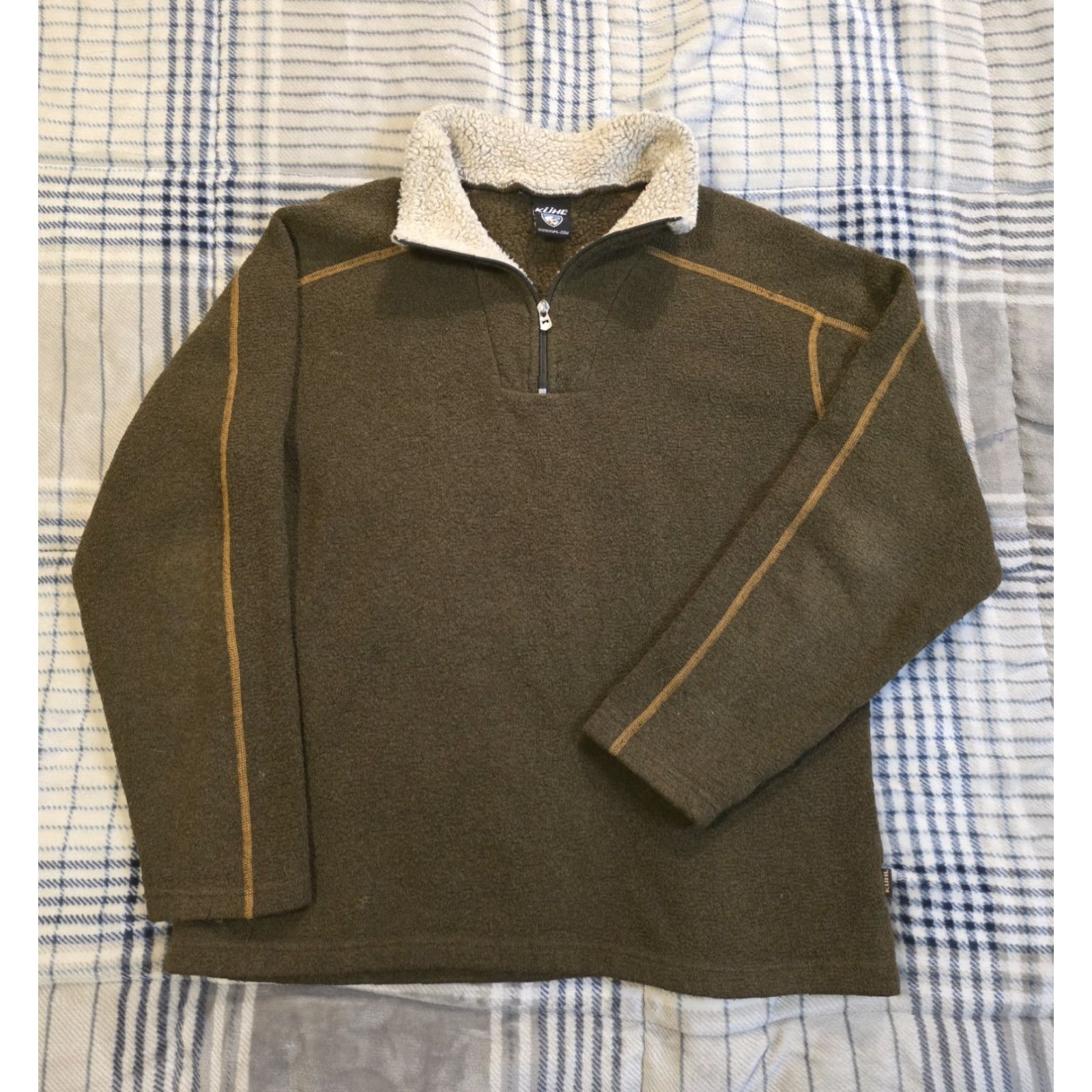 Olive Kuhl Alfpaca Fleece 1/4 Zip Pullover Sweater Olive Green Men's XL Outdoors Shirt Size US XL / EU 56 / 4 - 2 Thumbnail