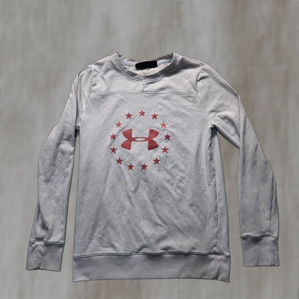 Under Armour Under Armour Sweatshirt Gray Pullover Women's S Small Size Pullover Sweatshirt, Activewear, Polyester, Long Sleeve, Casual, 90s? Size S / US 4 / IT 40 - 1 Thumbnail