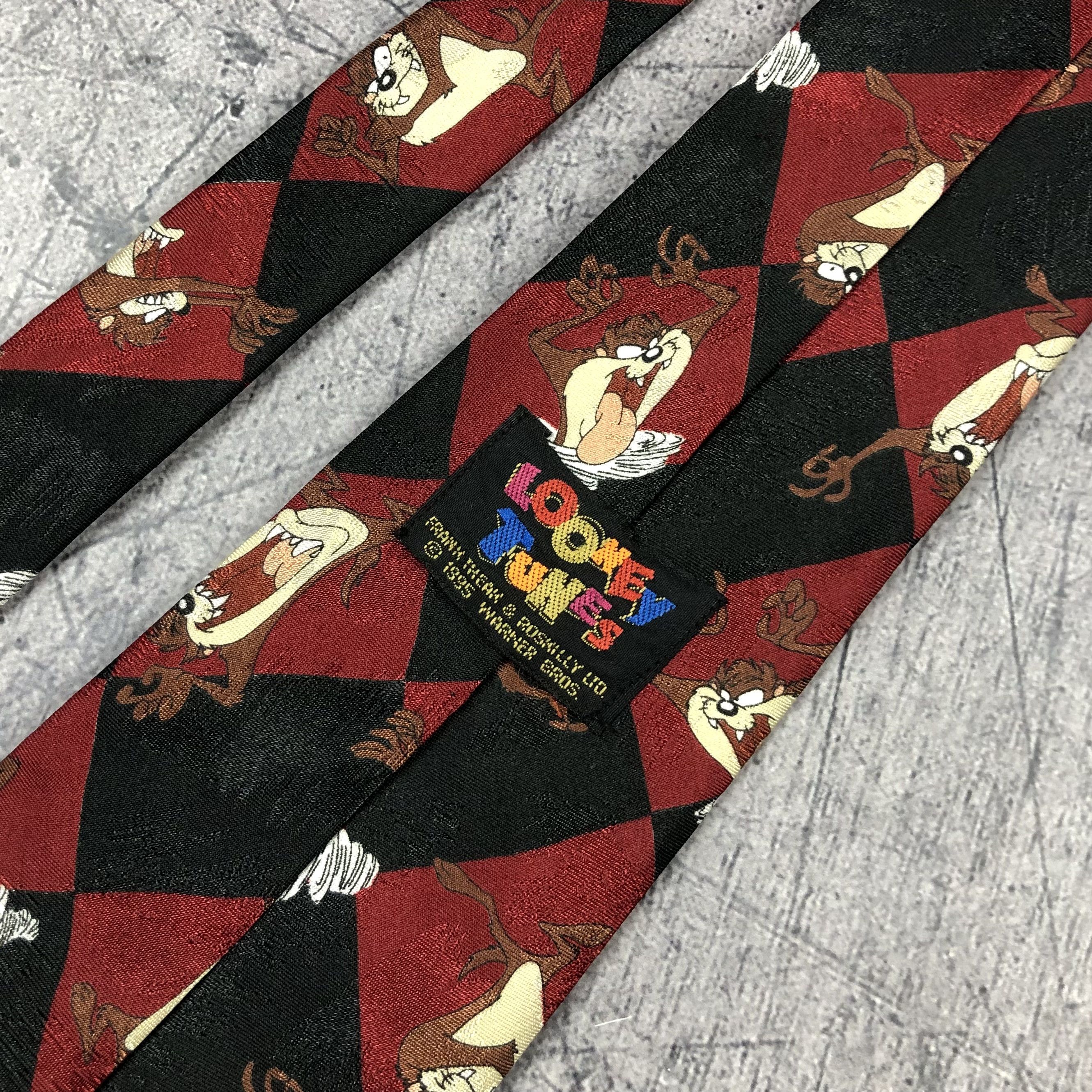 Cartoon Network Vintage 90s Looney Tunes Sylvester Tasmania Devil Tie Size ONE SIZE - 17 Thumbnail