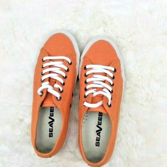 SeaVees VINTAGE SeaVees Monterey Sneakers - Women's Size 5 Athletic Canvas Shoes Orange Tangerine 80s Size US 5 / IT 35 - 4 Thumbnail