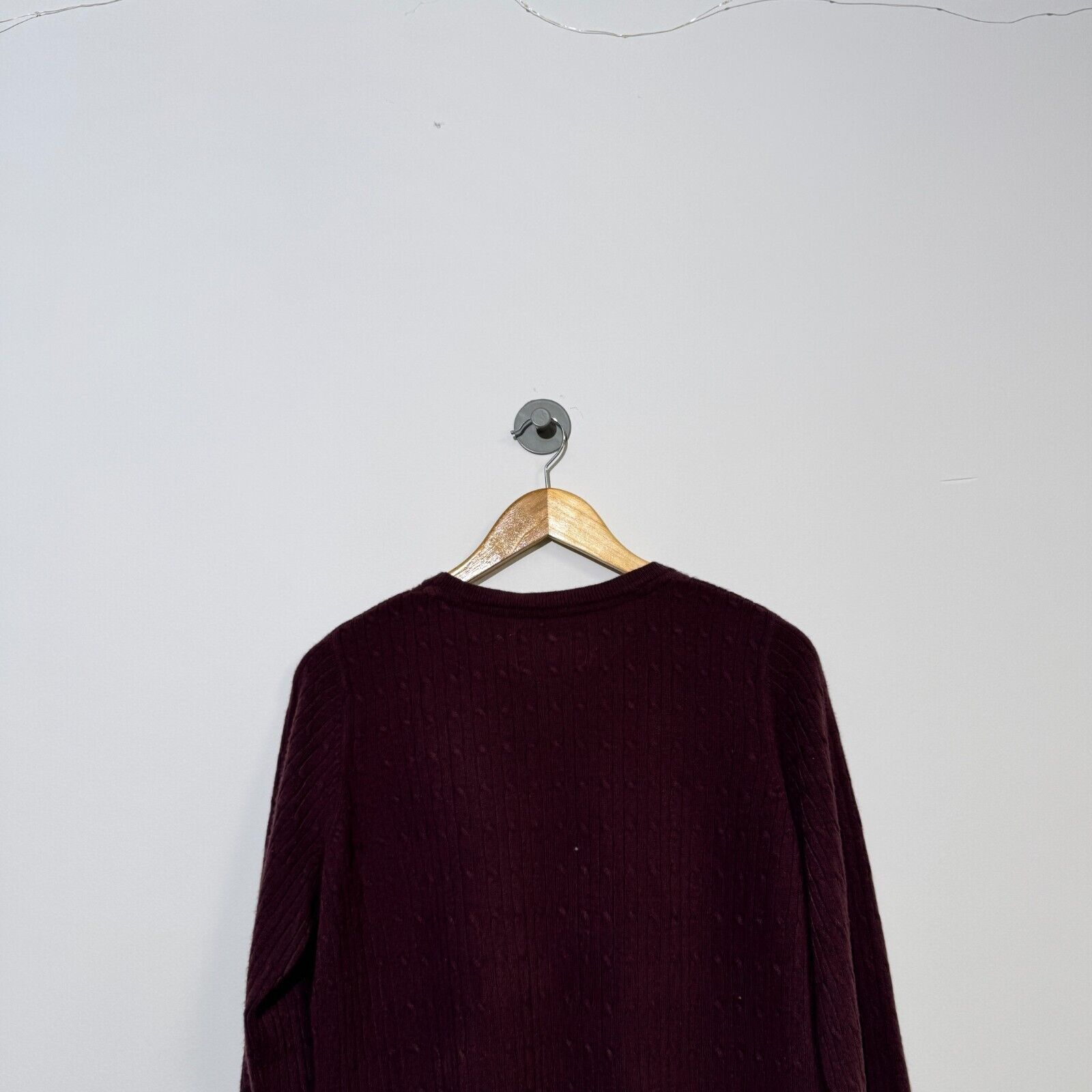 Vintage Vintage Unisex Burgundy Acrylic Cableknit Sweater Size M Size US M / EU 48-50 / 2 - 9 Thumbnail