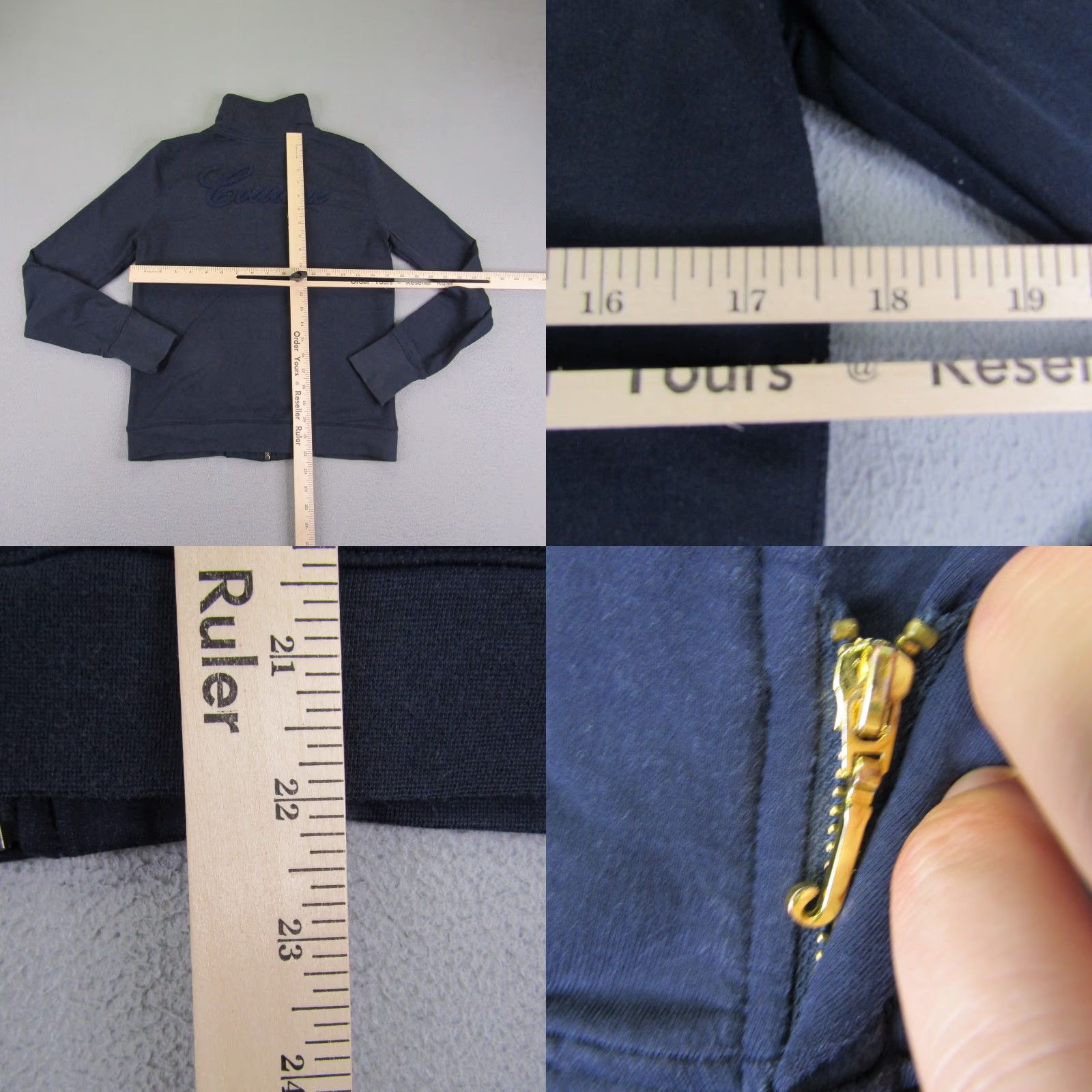 Juicy Couture Juicy Couture Jacket Womens Medium Blue Full Zip Track Coat J Zipper Spellout (Track Jacket) Size M / US 6-8 / IT 42-44 - 8 Thumbnail