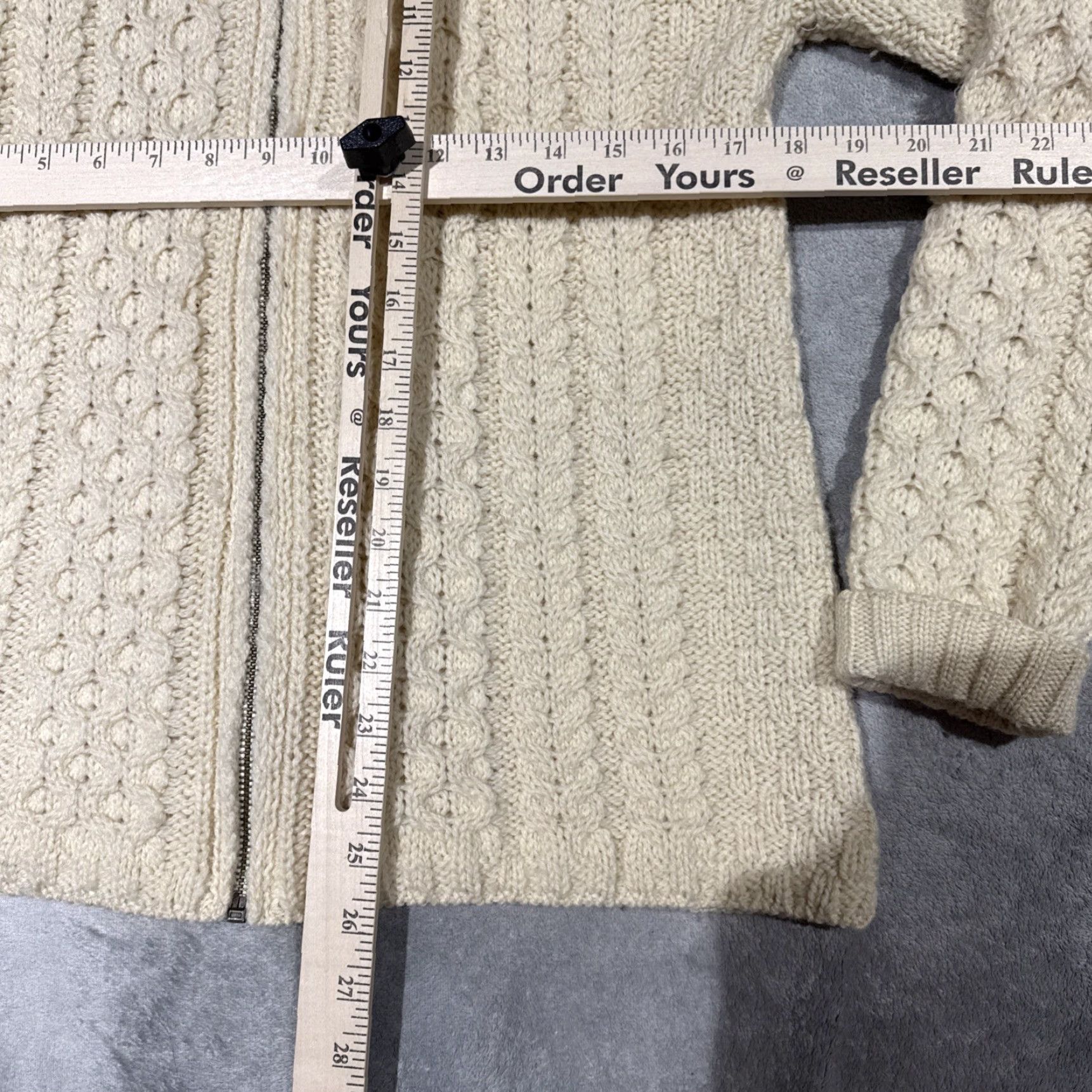 Vintage VINTAGE Inis Crafts Sweater Full Zip Women M Beige Fisherman Wool Aran Cable-Knit Knit All Seasons Outdoor Preppy Logo Modern Classic Size M / US 6-8 / IT 42-44 - 6 Thumbnail