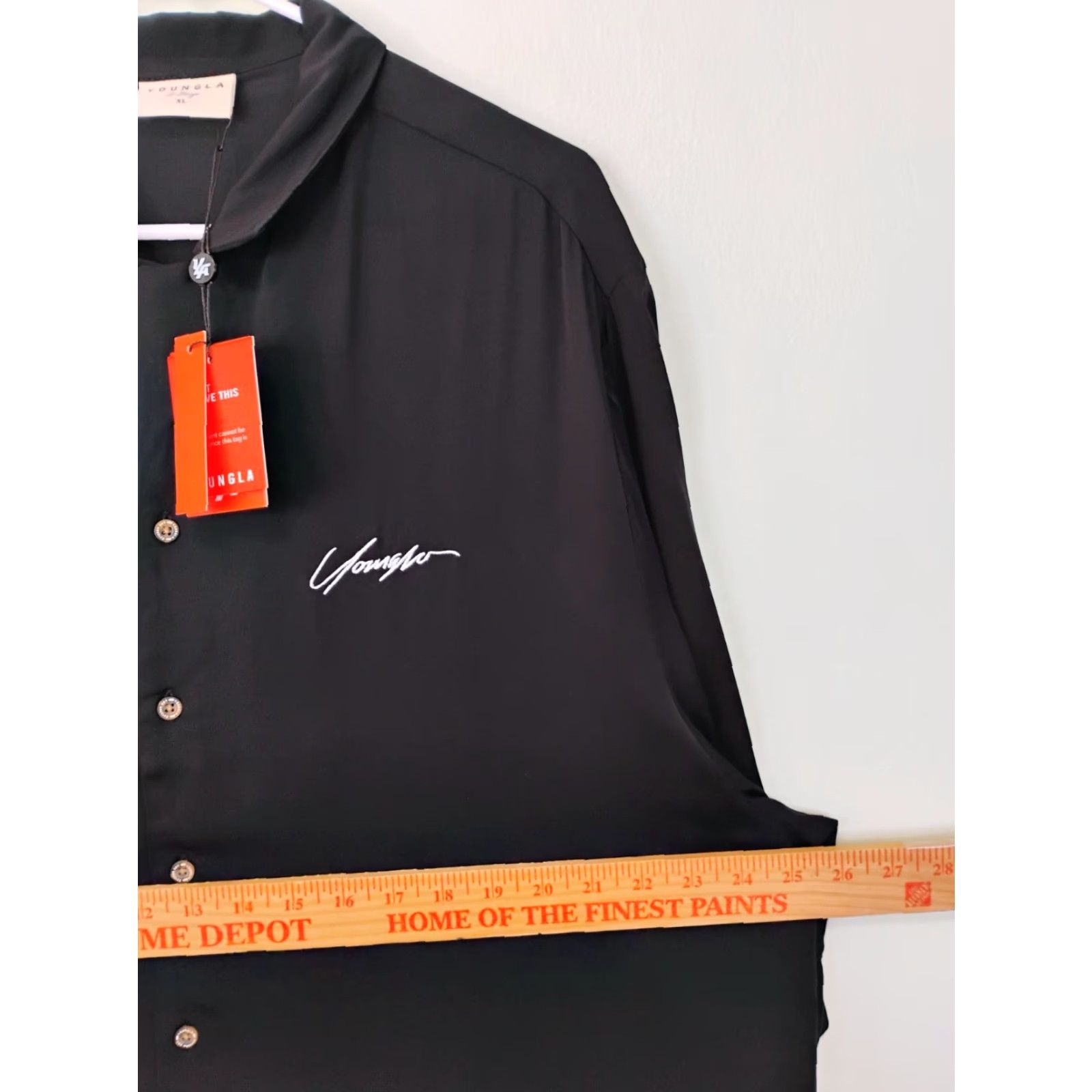 YoungLA Youngla Milano Short Sleeve Button Up Casual Shirt XL Viscose Black Size US XL / EU 56 / 4 - 4 Thumbnail