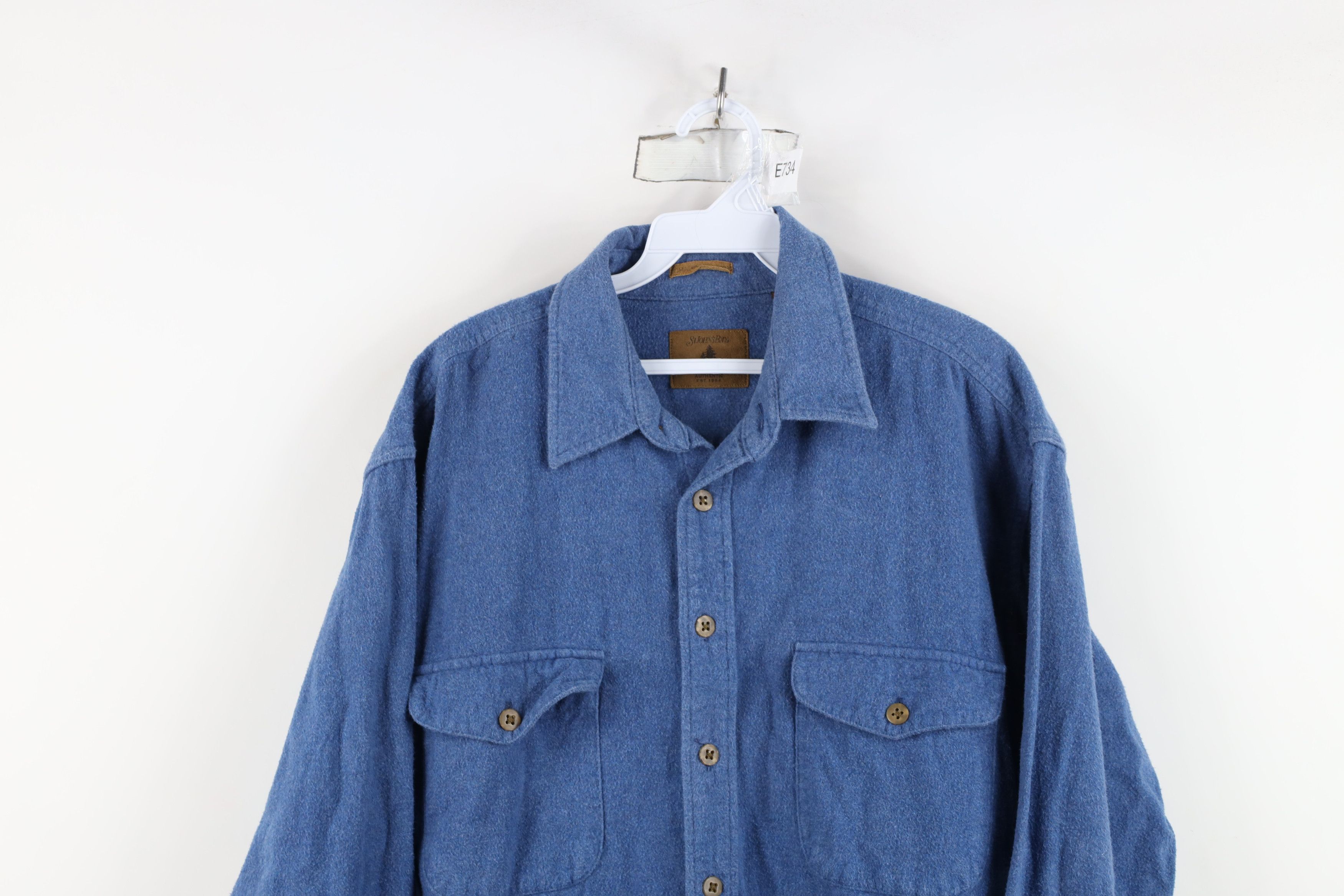 Vintage Vintage 90s Streetwear Cloth Collared Button Shirt Blue Size US M / EU 48-50 / 2 - 2 Thumbnail