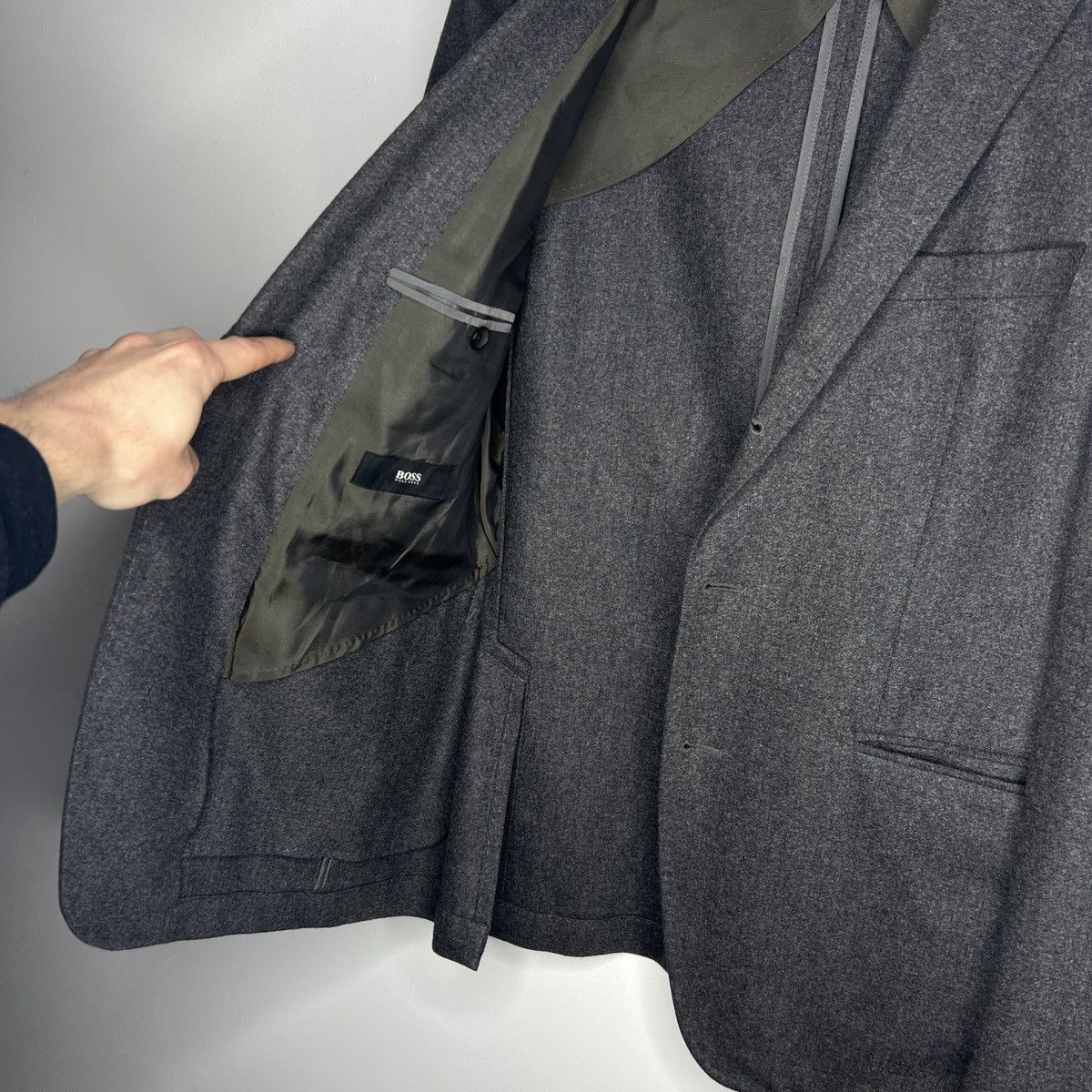 Colombo × Designer × Hugo Boss "Colombo" Wool Travel Blazer Jacket Wool Cashmere Size 38R - 6 Thumbnail