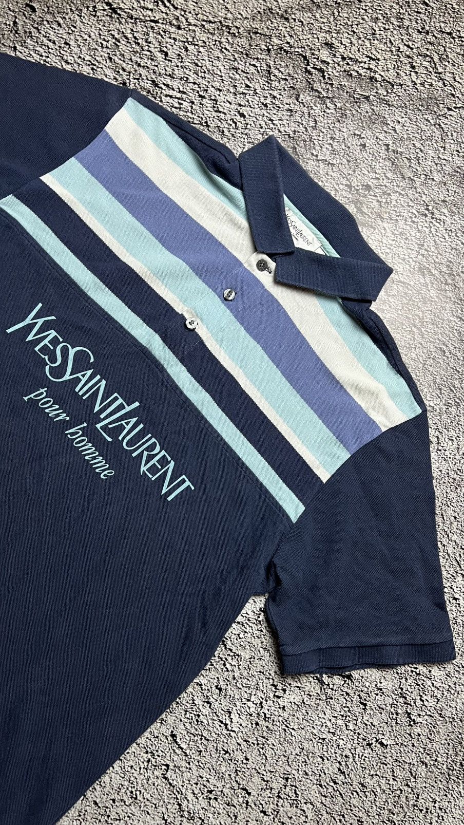 Yves Saint Laurent YSL Yves Saint Laurent vintage big spell out logo polo shirt Size US L / EU 52-54 / 3 - 2 Thumbnail
