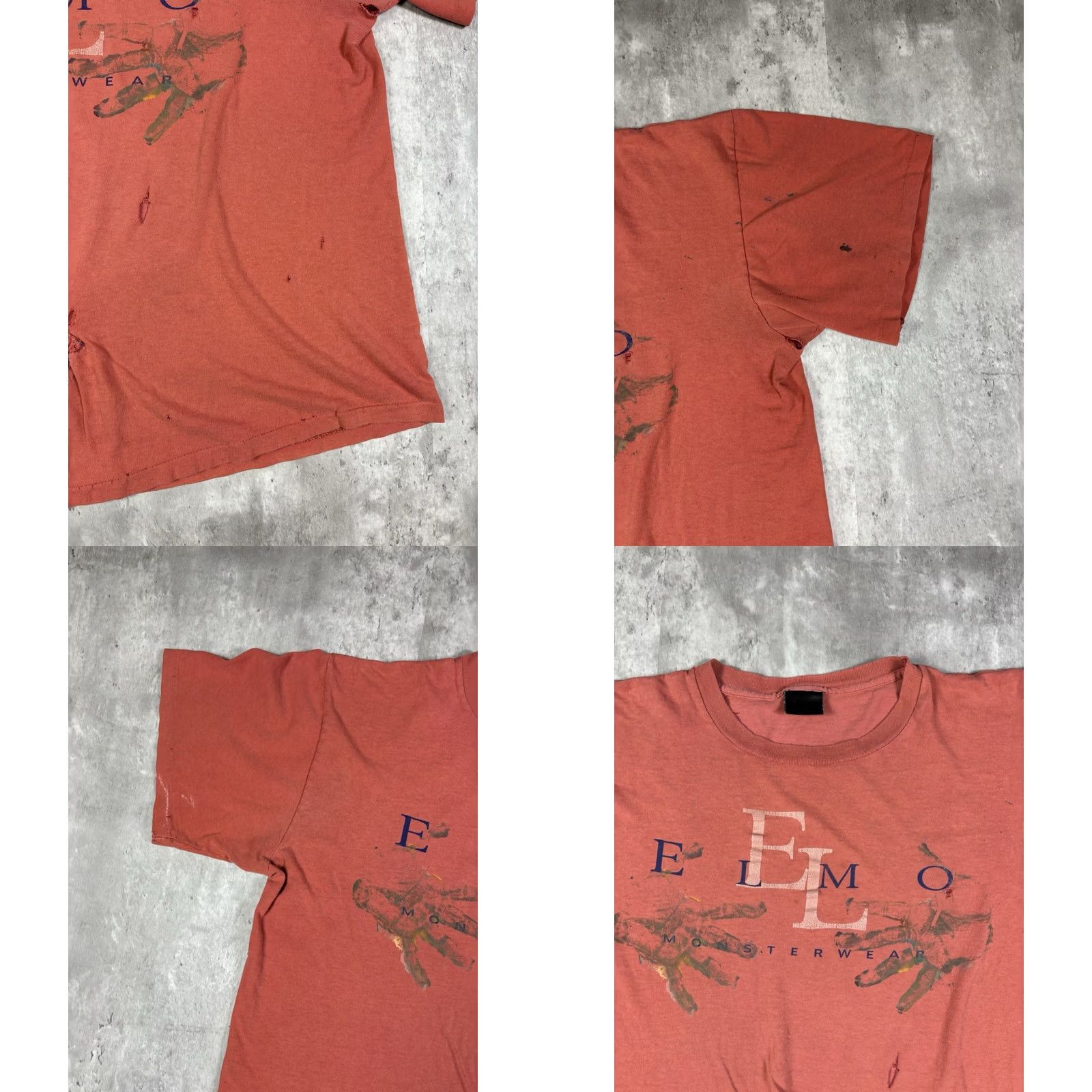 Changes VINTAGE 90s Elmo Monsterwear Red T Shirt L Men Short Sleeve Crew Neck Graphic Print Cotton Knit Silence Size US L / EU 52-54 / 3 - 8 Thumbnail