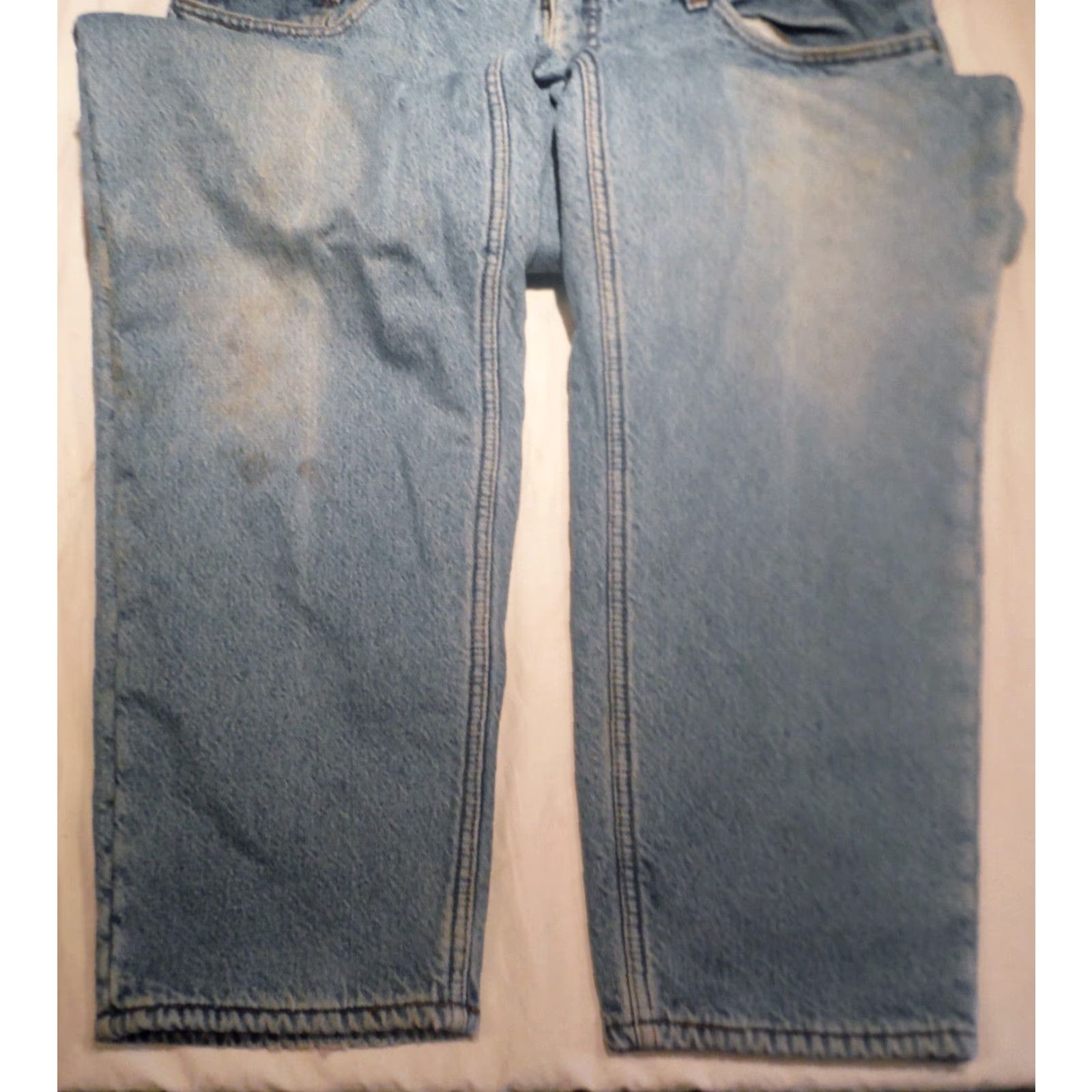 Eddie Bauer VINTAGE Eddie Bauer Blue Denim Jeans 38x28 USA Made with Fleece Lining, Classic Straight Leg, Warm, Mens Size US 38 / EU 54 - 6 Thumbnail