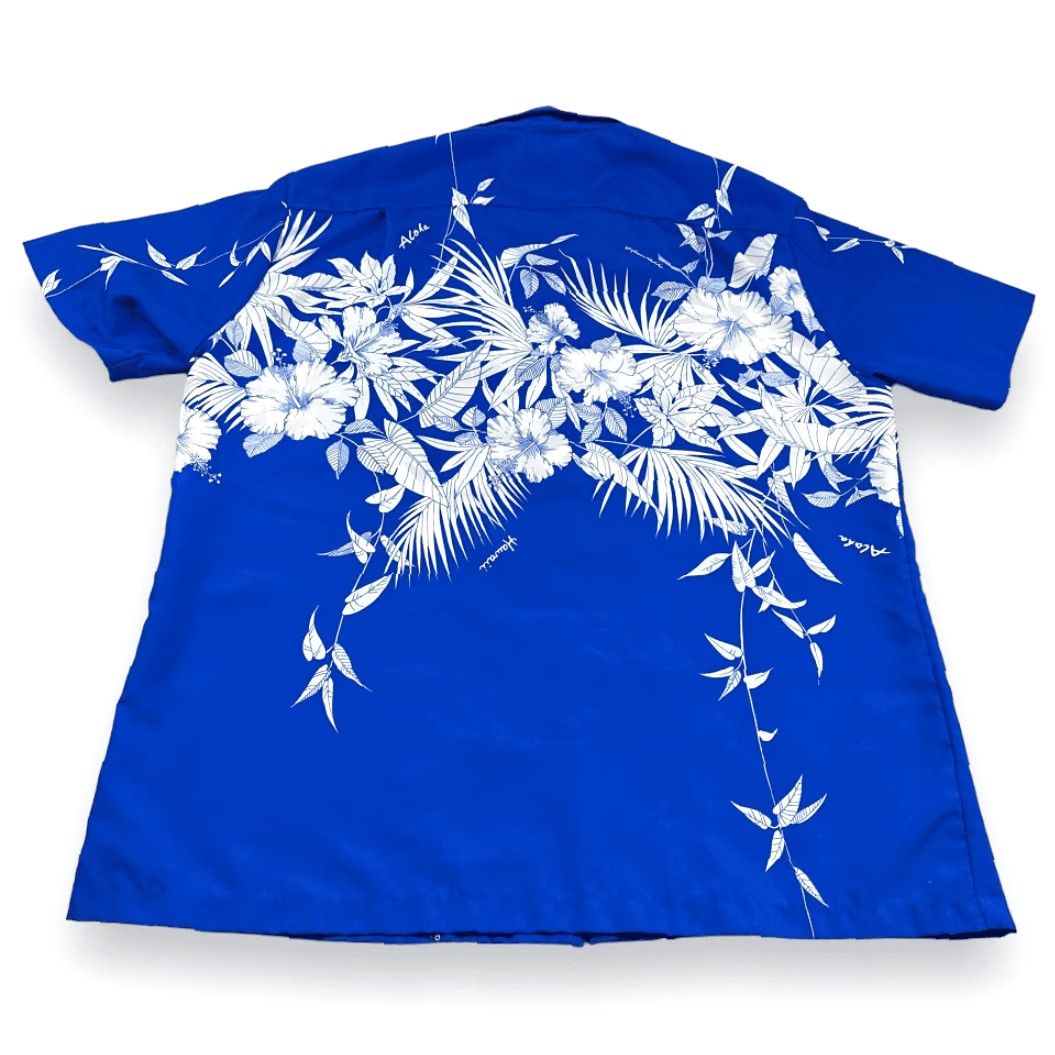 Vintage VINTAGE Royal Princess of Hawaii Blue Floral Button-Up Shirt Adult LARGE 80s Hawaiian Spread Collar Short Sleeve Mens Mens Size US L / EU 52-54 / 3 - 2 Thumbnail