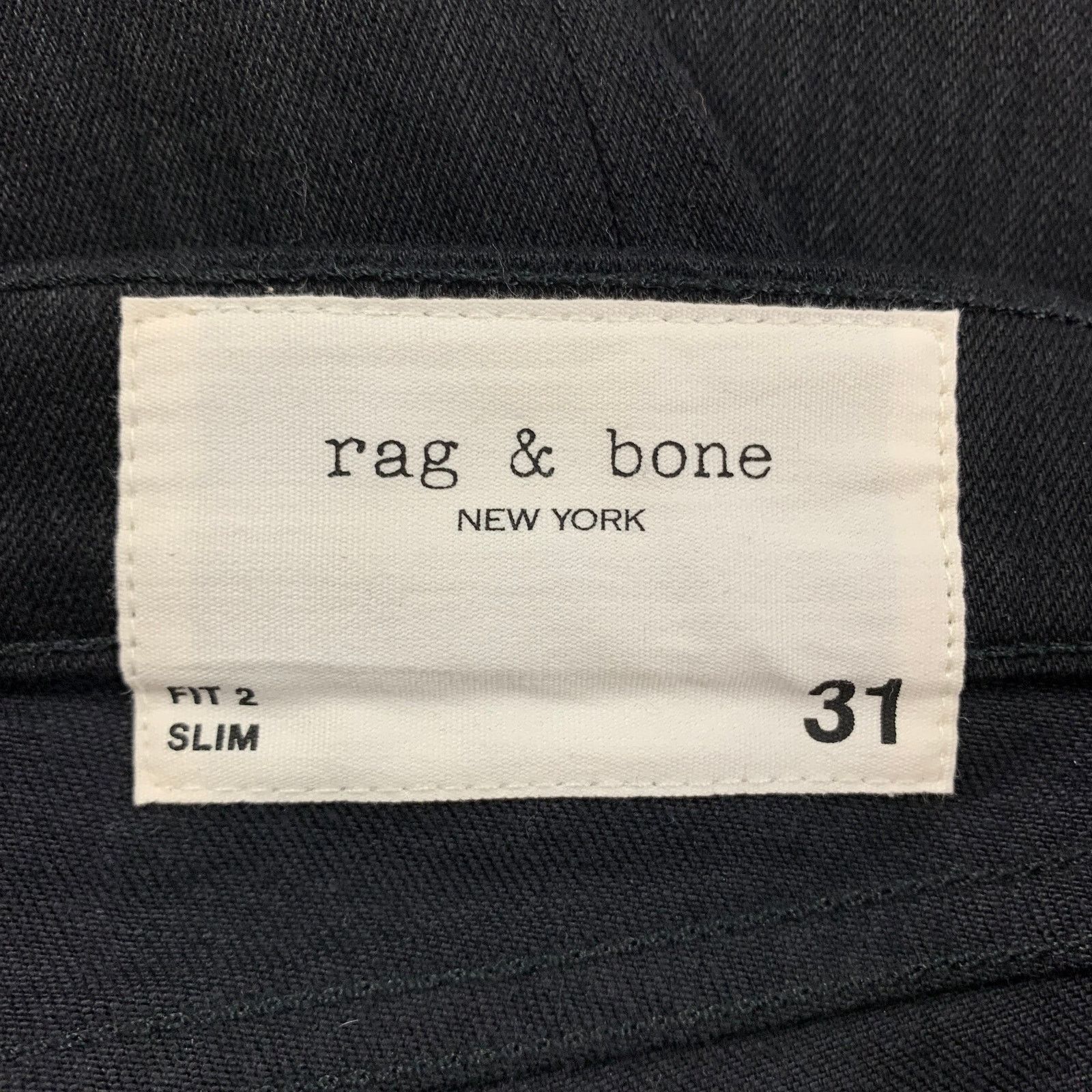 Rag & Bone RAG & BONE Black Cotton Polyurethane Slim Button Fly Jeans Size US 31 - 5 Thumbnail