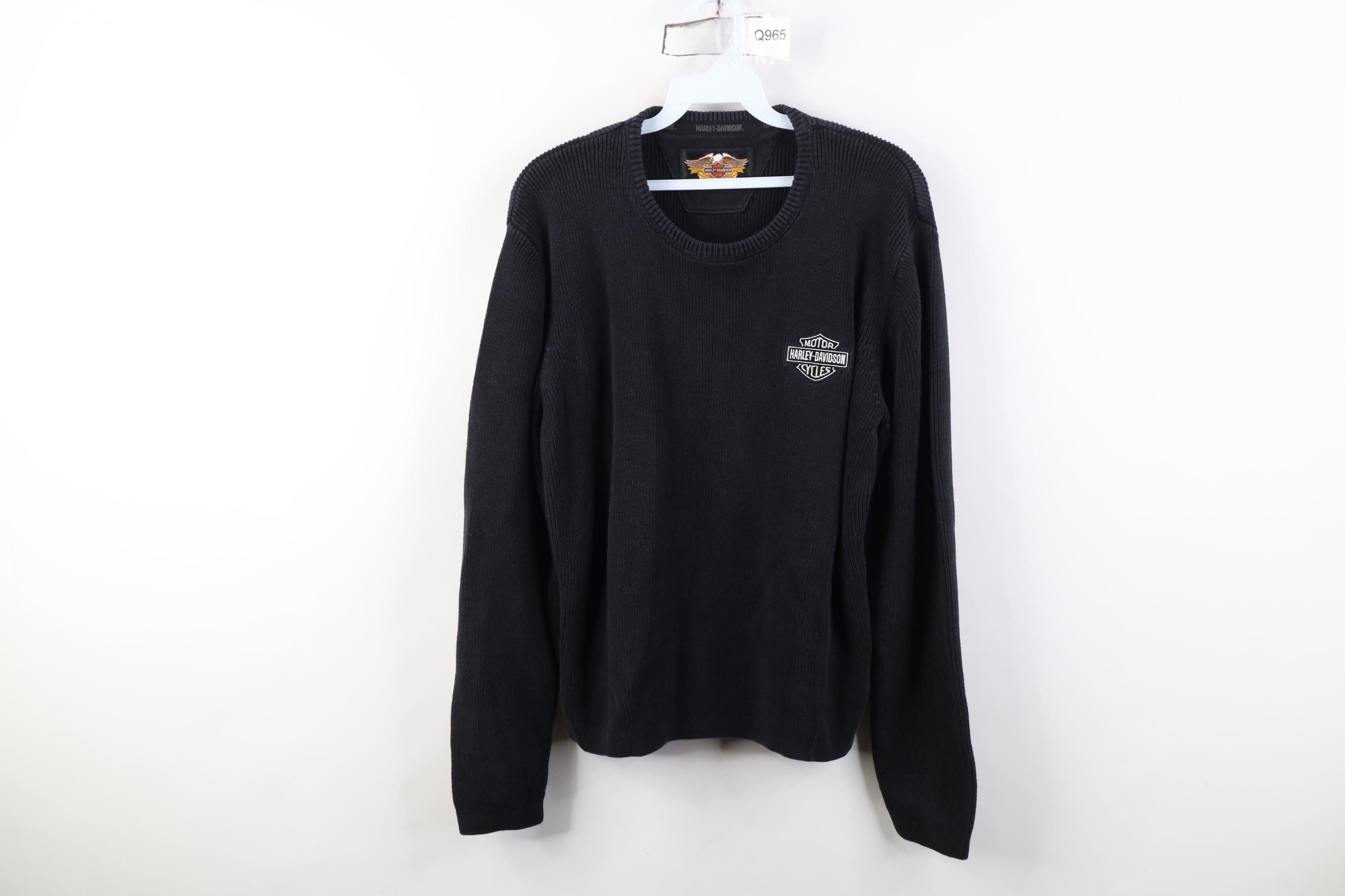 Harley Davidson Vintage 90s Harley Davidson Spell Out Ribbed Knit Sweater Size L / US 10 / IT 46 - 1 Thumbnail