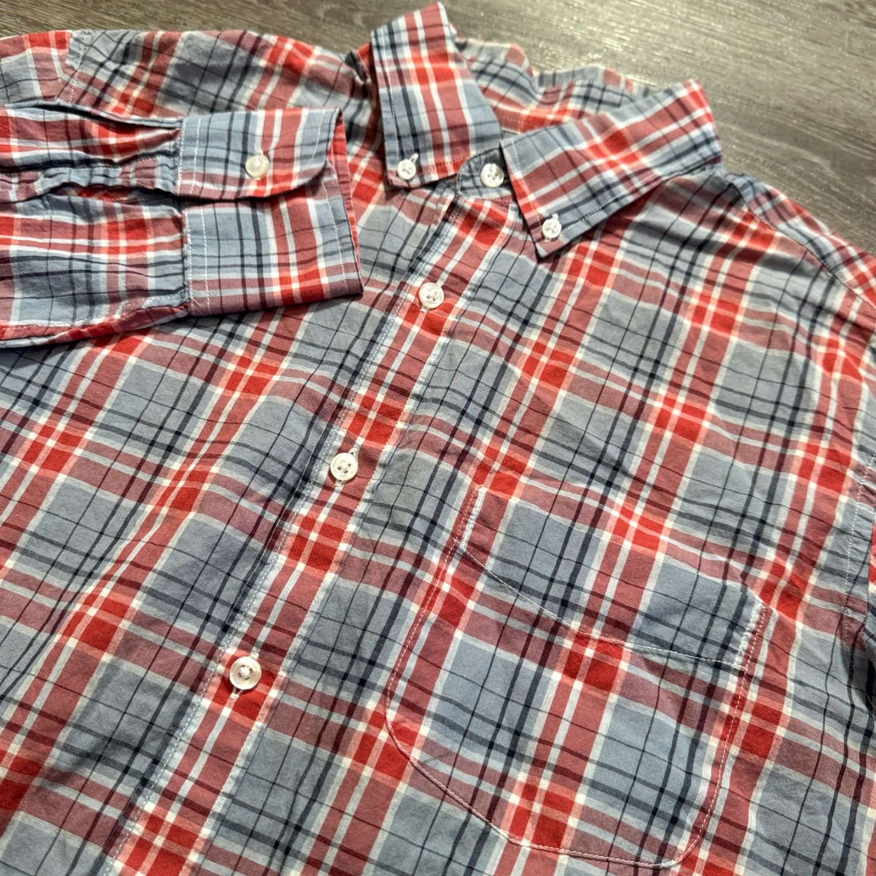 J.Crew J.CREW Shirt Mens M Plaid Light Chambray Cotton Button-Up Adult Size US M / EU 48-50 / 2 - 2 Thumbnail