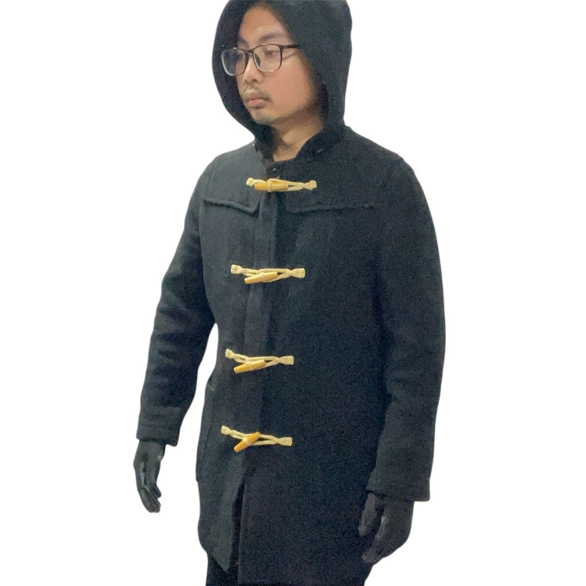 Uniqlo 🇯🇵 Vintage Uniqlo Wool Hooded Duffle Long Coat Button Jacket Size US M / EU 48-50 / 2 - 19 Thumbnail