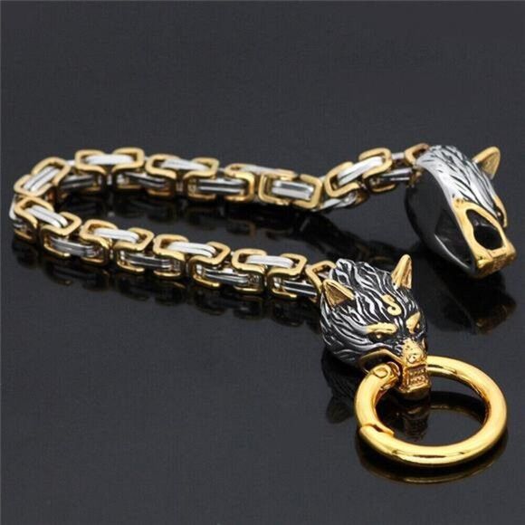 Other Nordic Celtic Wolf Men’s Handmade Stainless-Steel Bracelet Size ONE SIZE - 5 Thumbnail
