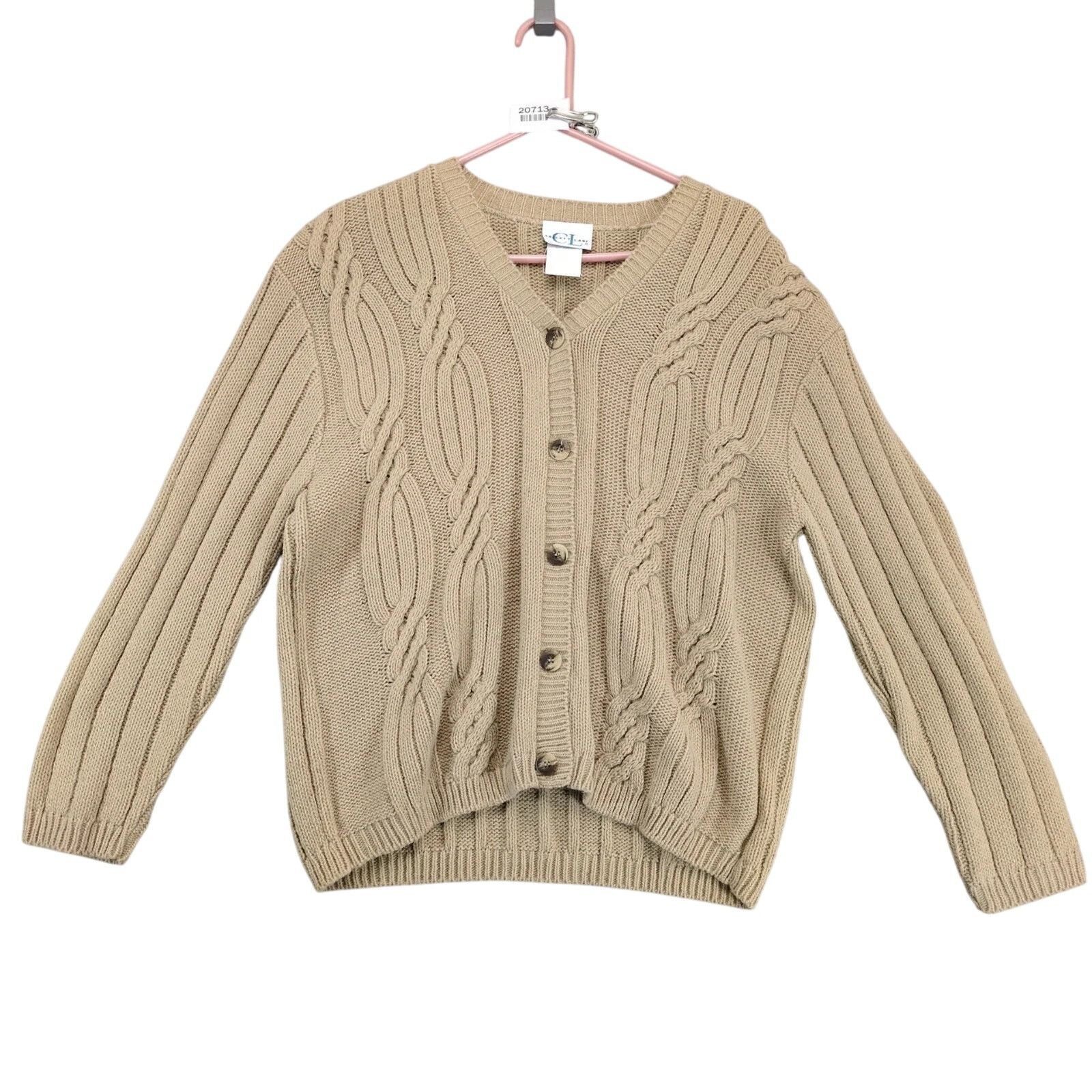 Vintage NWT Vtg Cricket Lane Cardigan Sweater Women's L Cable Knit Size L / US 10 / IT 46 - 1 Thumbnail