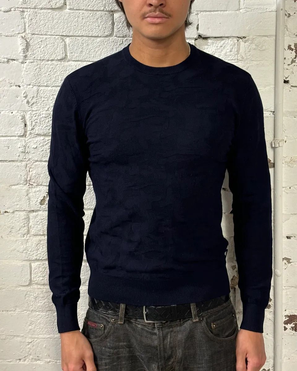 Emporio Armani Emporio Armani Navy Textured Sweater Size US S / EU 44-46 / 1 - 2 Thumbnail