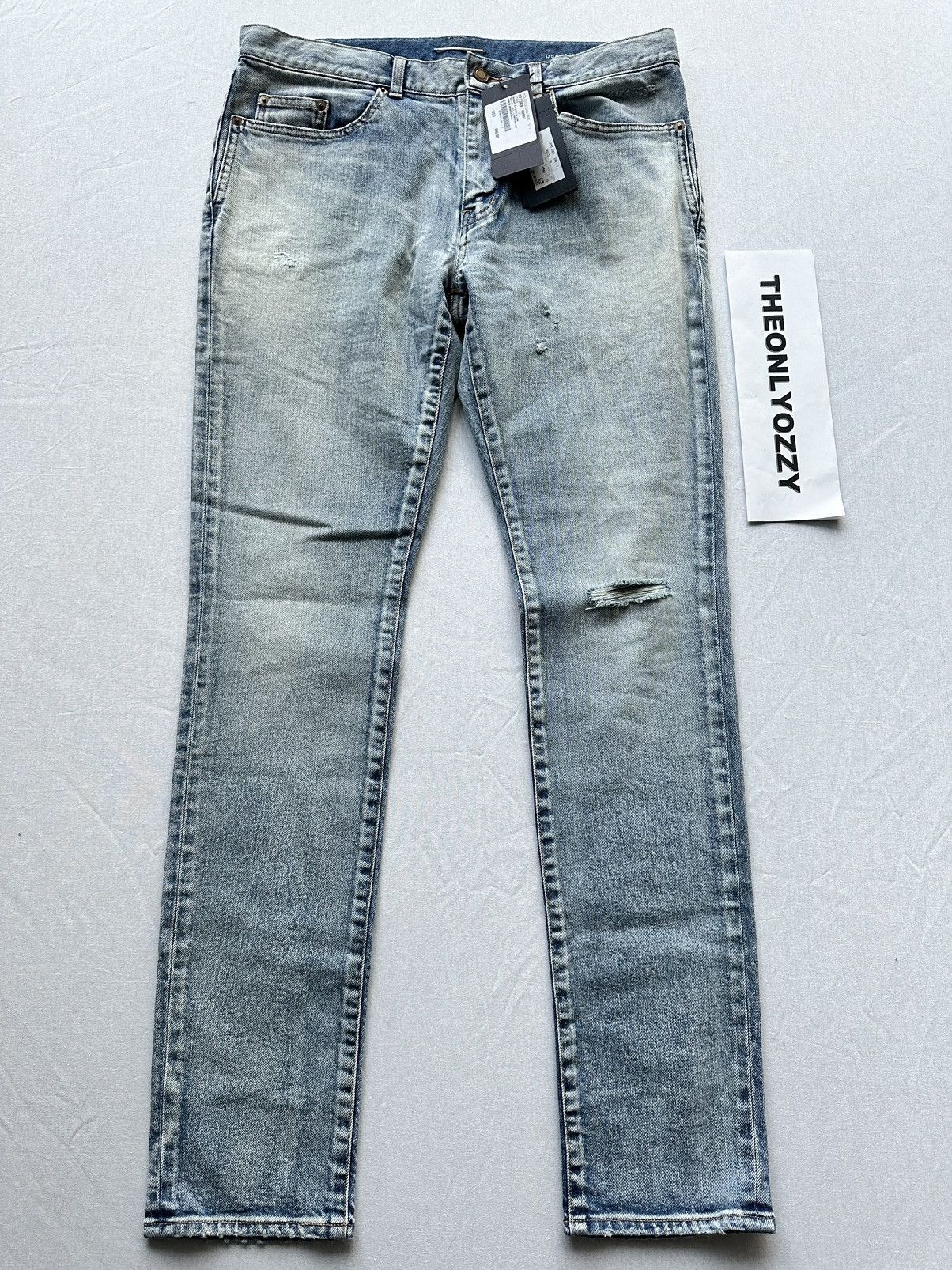 Saint Laurent Paris Saint Laurent Santa Monica Blue 5 Pocket Jeans D02 Skinny 33 Size US 33 - 1 Thumbnail