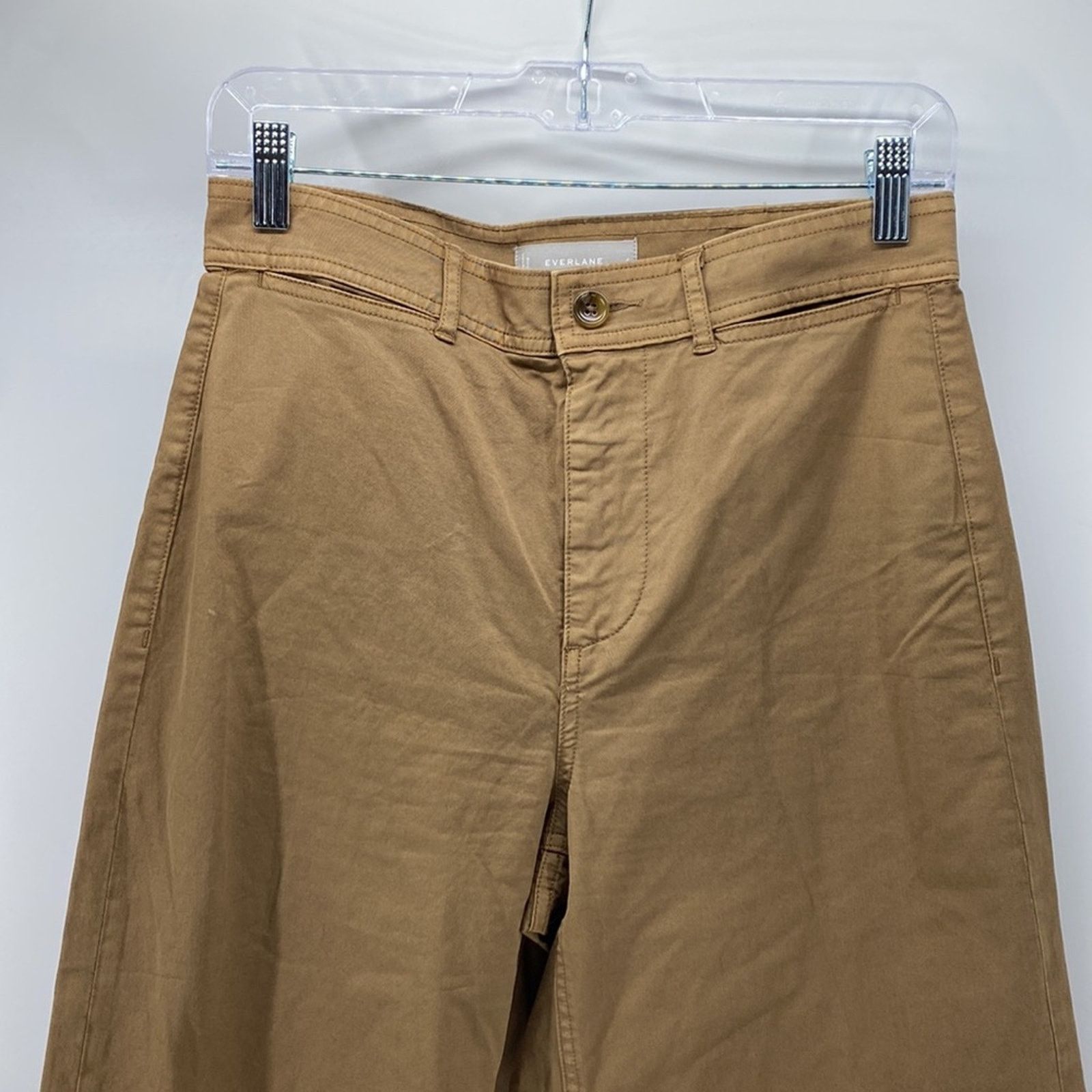 Everlane Everlane khaki high waisted wide leg cropped pants size 4 Size 27" / US 4 / IT 40 - 4 Thumbnail