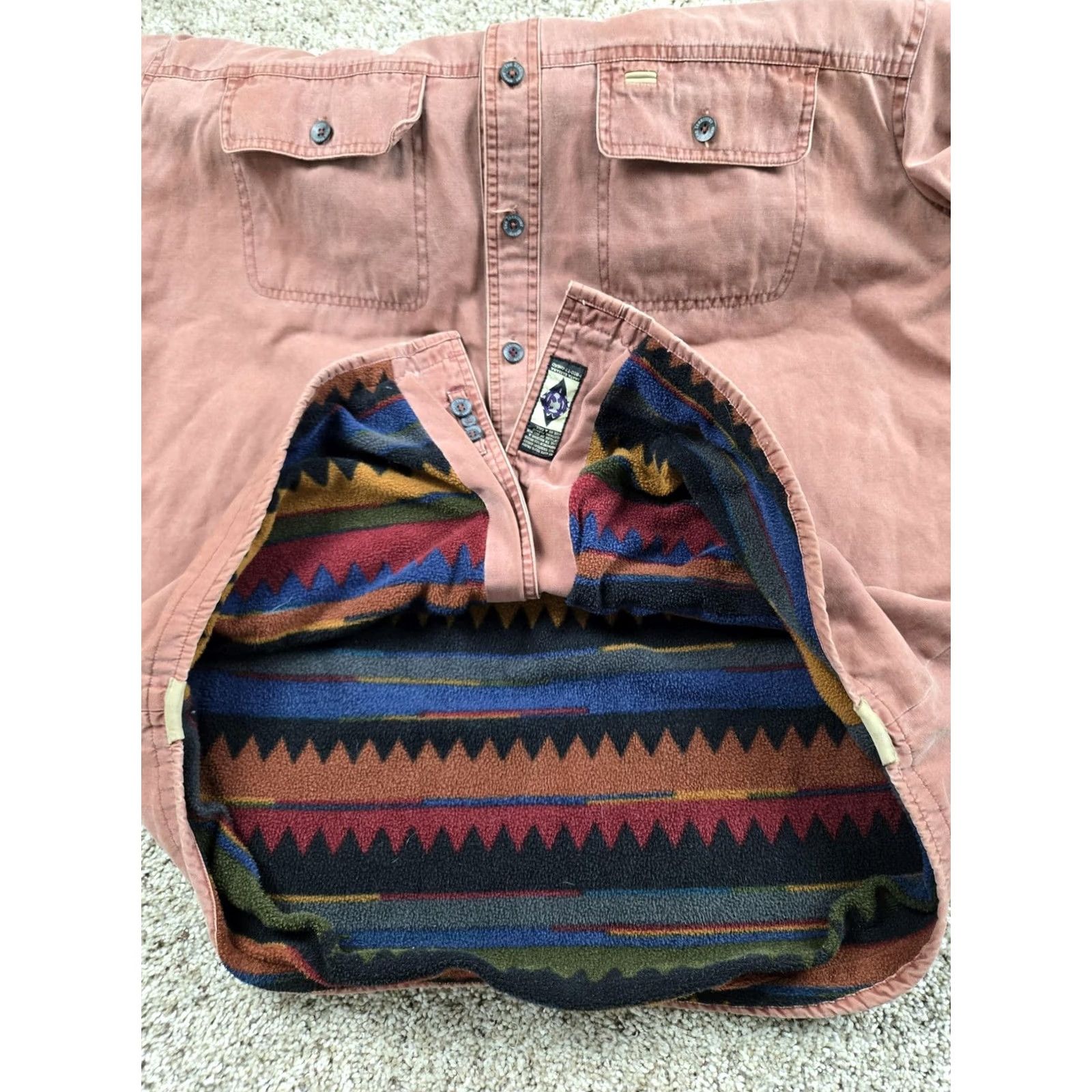 The Territory Ahead VINTAGE Territory Ahead Shirt Jacket XLT Red Canvas Blanket Lined Southwestern Jacket Coat Mens Size US XL / EU 56 / 4 - 7 Thumbnail