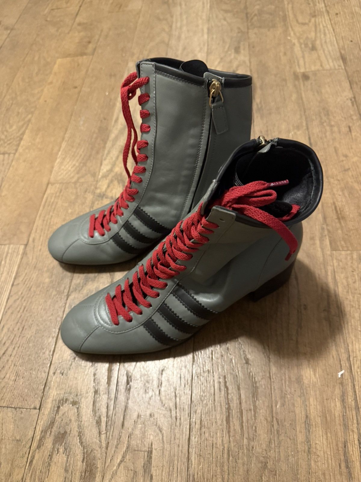 Adidas × Gucci Gucci x Adidas heeled boots in gray Size US 8 / EU 41 - 10 Thumbnail