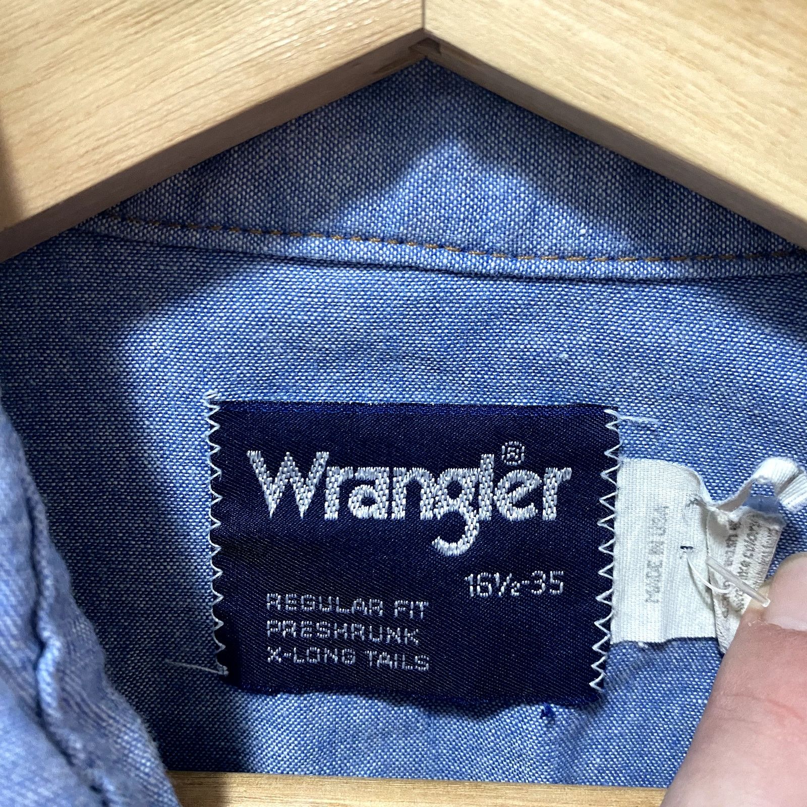 Wrangler Vintage Wrangler Western Denim Shirt Pearl Snap Size US L / EU 52-54 / 3 - 3 Thumbnail