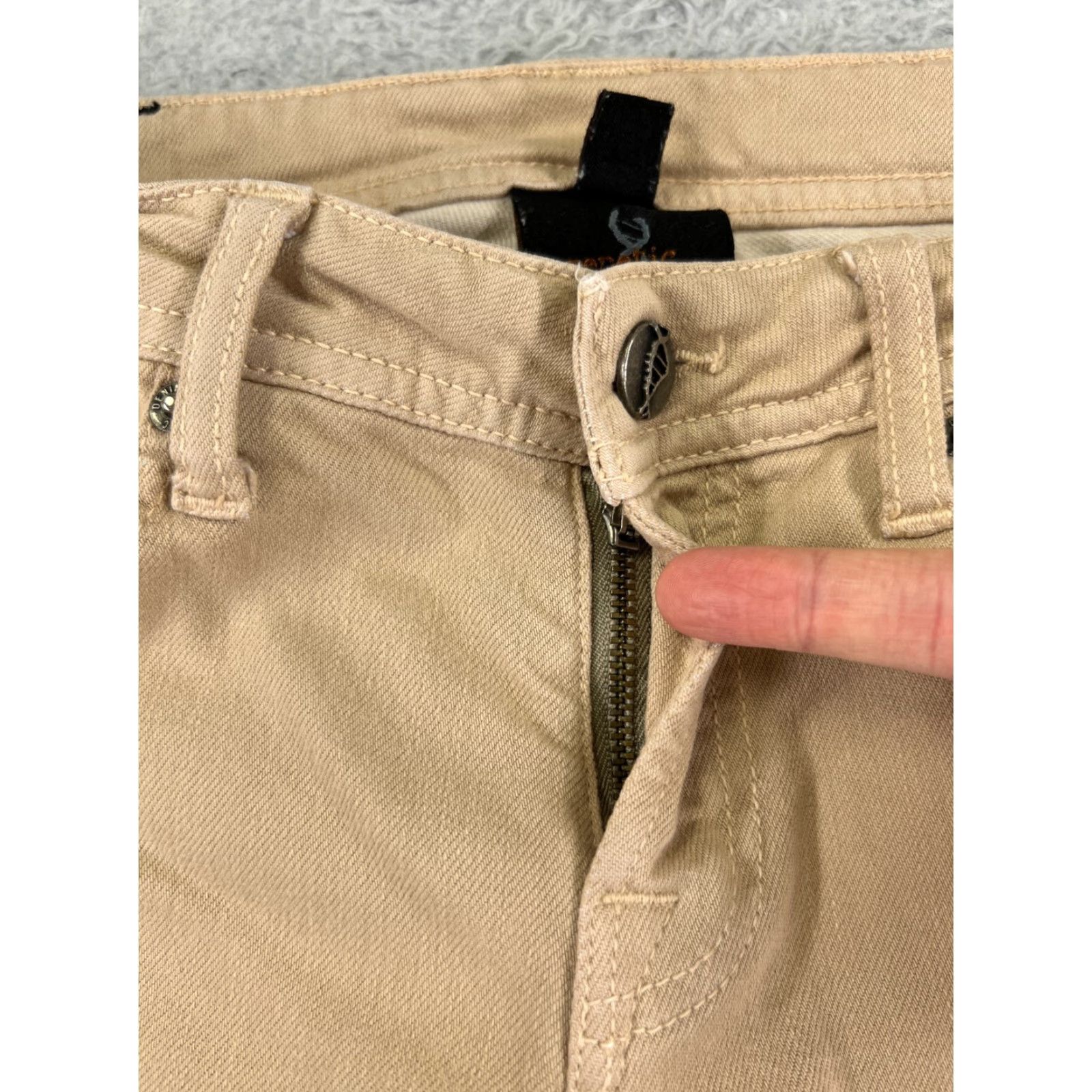 Vintage VINTAGE Genetic Women’s Skinny Jeans Pants 27 Beige Cotton Low Rise Embroidered 90s Casual Girls Size 27" / US 4 / IT 40 - 5 Thumbnail