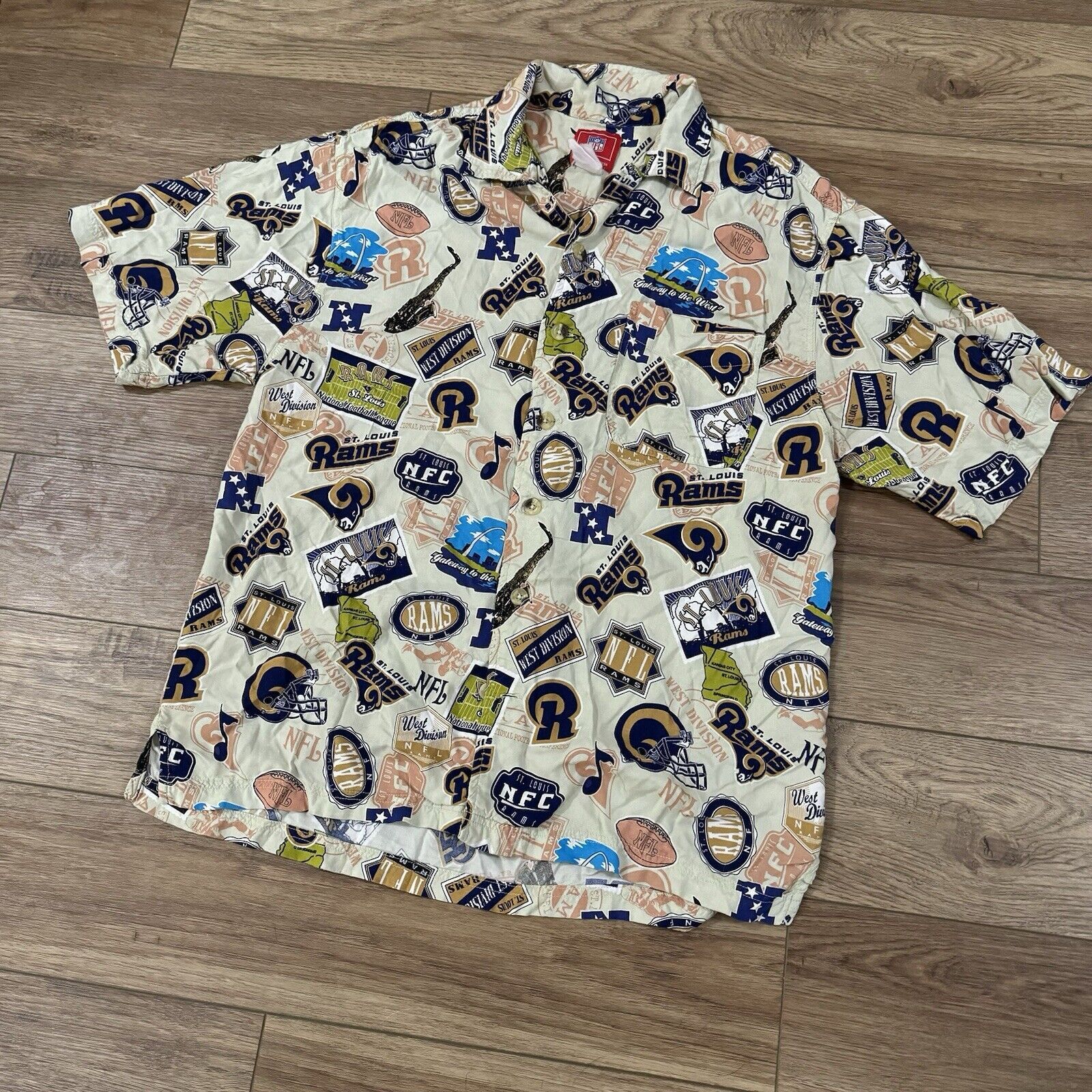 NFL Vintage Y2K St Louis Rams AOP Button Up Shirt Size US L / EU 52-54 / 3 - 1 Thumbnail