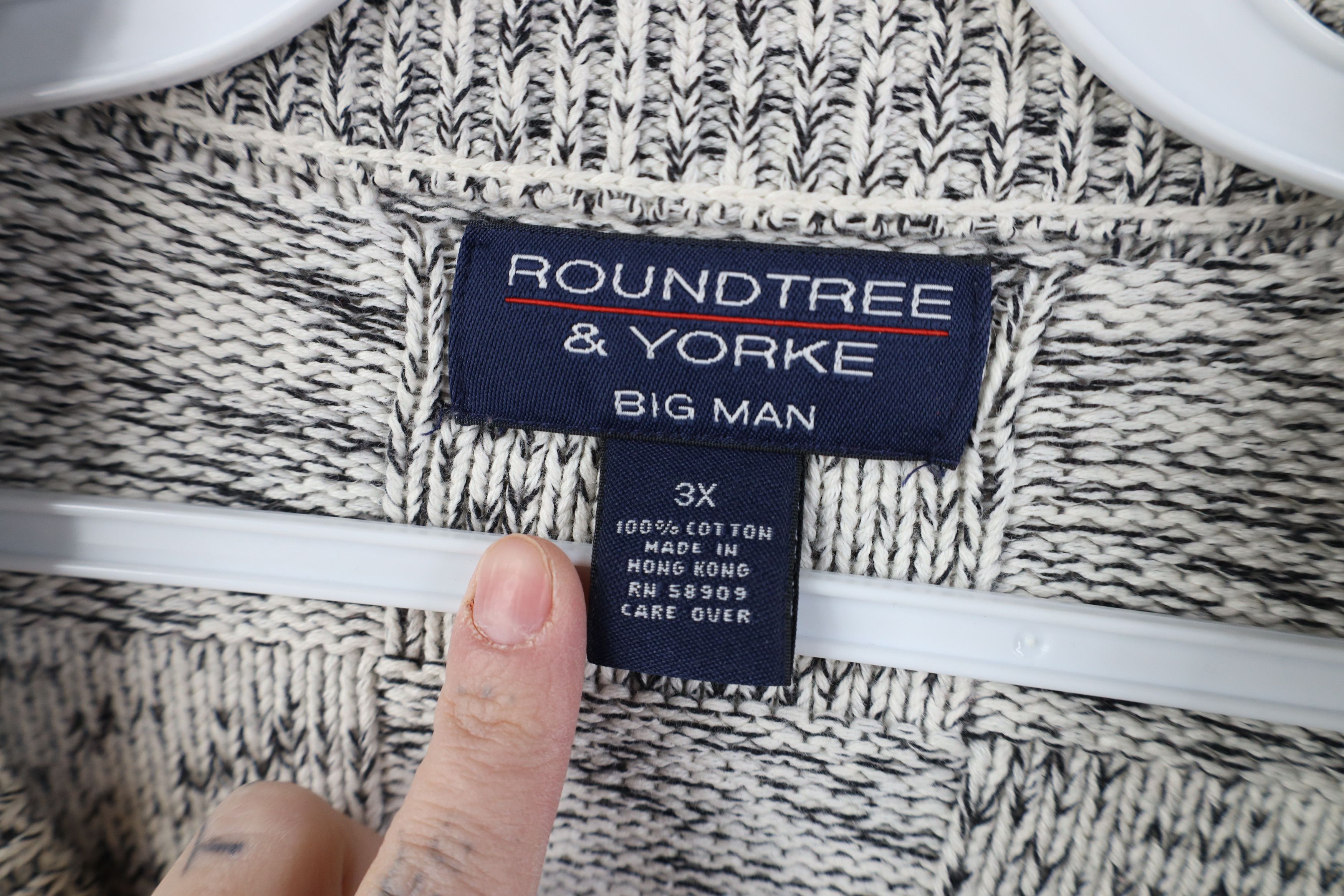 Vintage Vintage 90s Streetwear Heavy Checkered Knit Crewneck Sweater Size US XXL / EU 58 / 5 - 7 Thumbnail