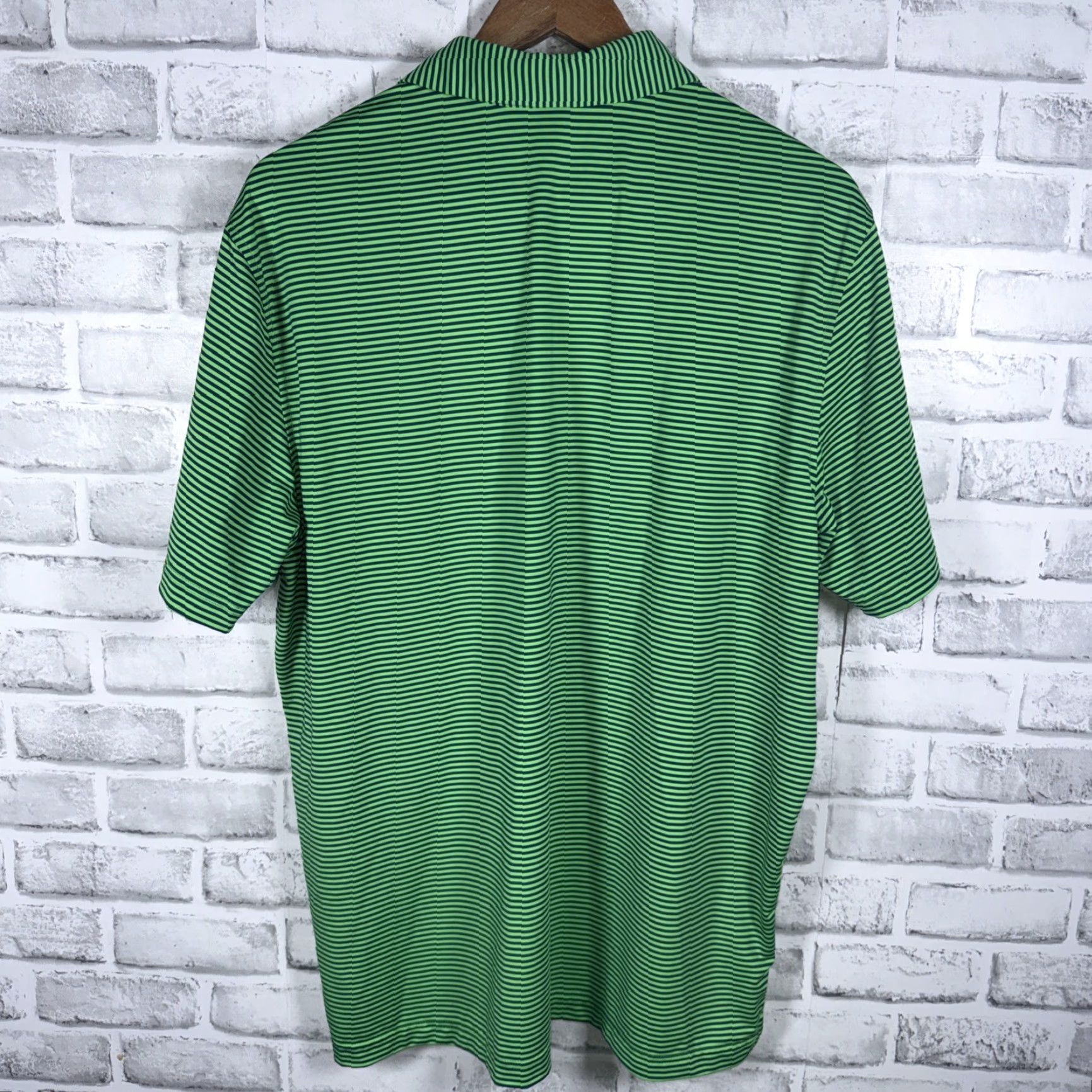 Vintage VINTAGE Michel Rouen Performance Polo Green Striped Polo Shirt Mens Size L Size US L / EU 52-54 / 3 - 4 Thumbnail
