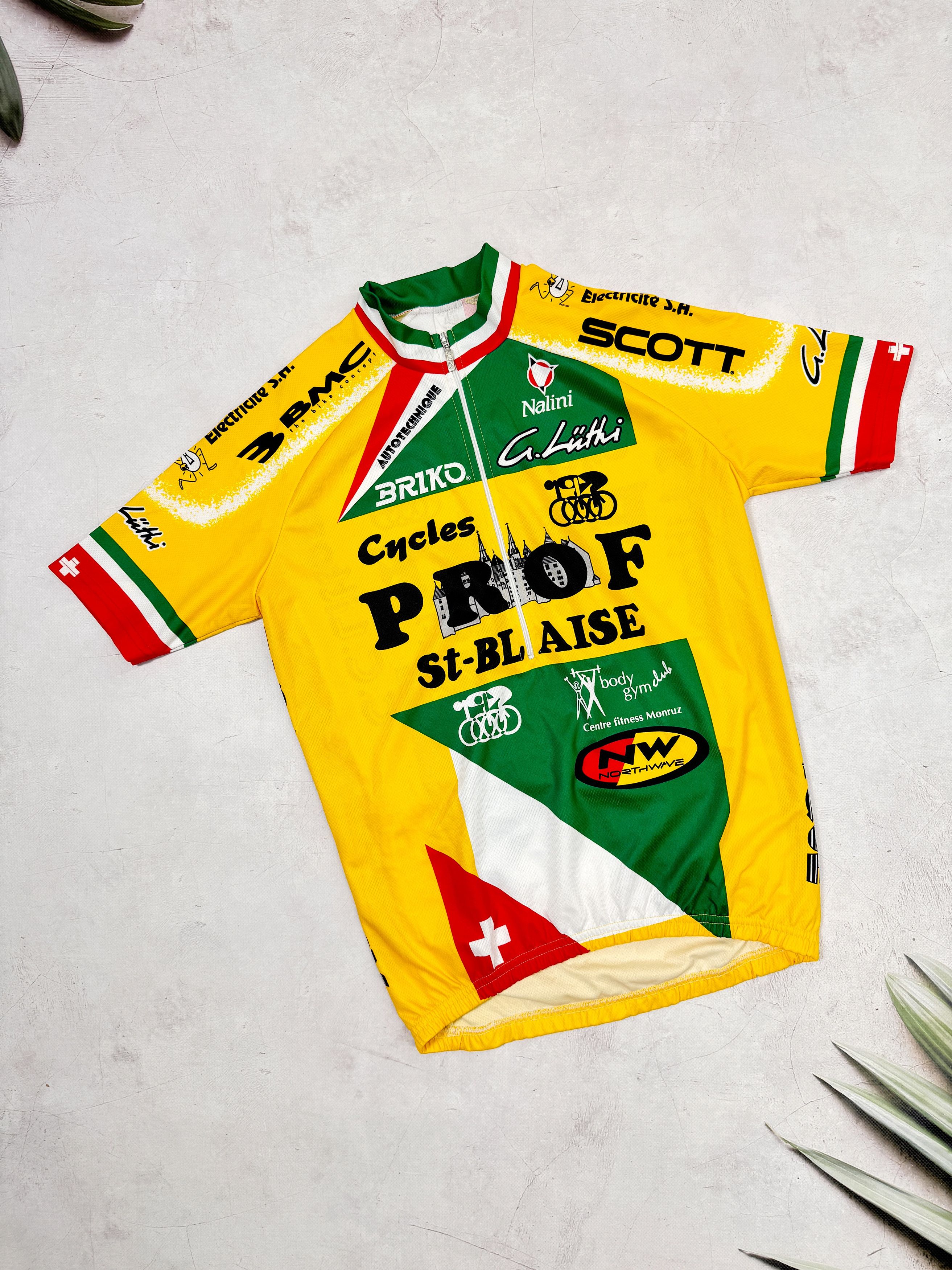 Vintage Vintage Nalini Cycling Jersey Prof St-Blaise Scott Swiss Size US M / EU 48-50 / 2 - 1 Thumbnail