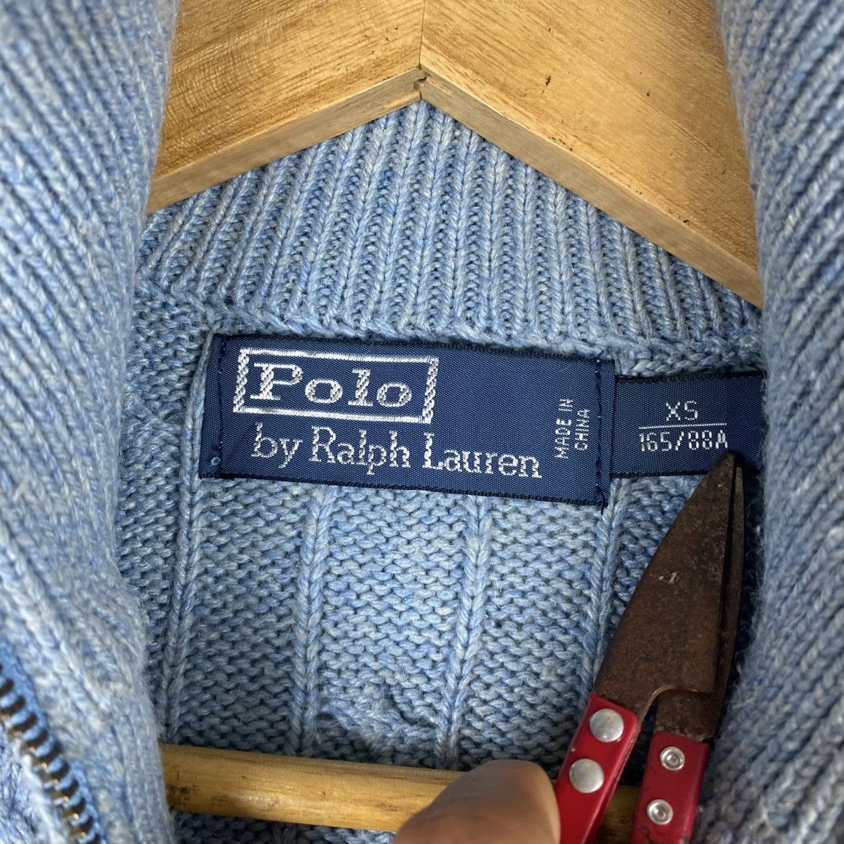 Polo Ralph Lauren × Vintage 💥 VTG POLO RALPH LAUREN CABLE KNIT HALFZIP Size US XS / EU 42 / 0 - 7 Thumbnail