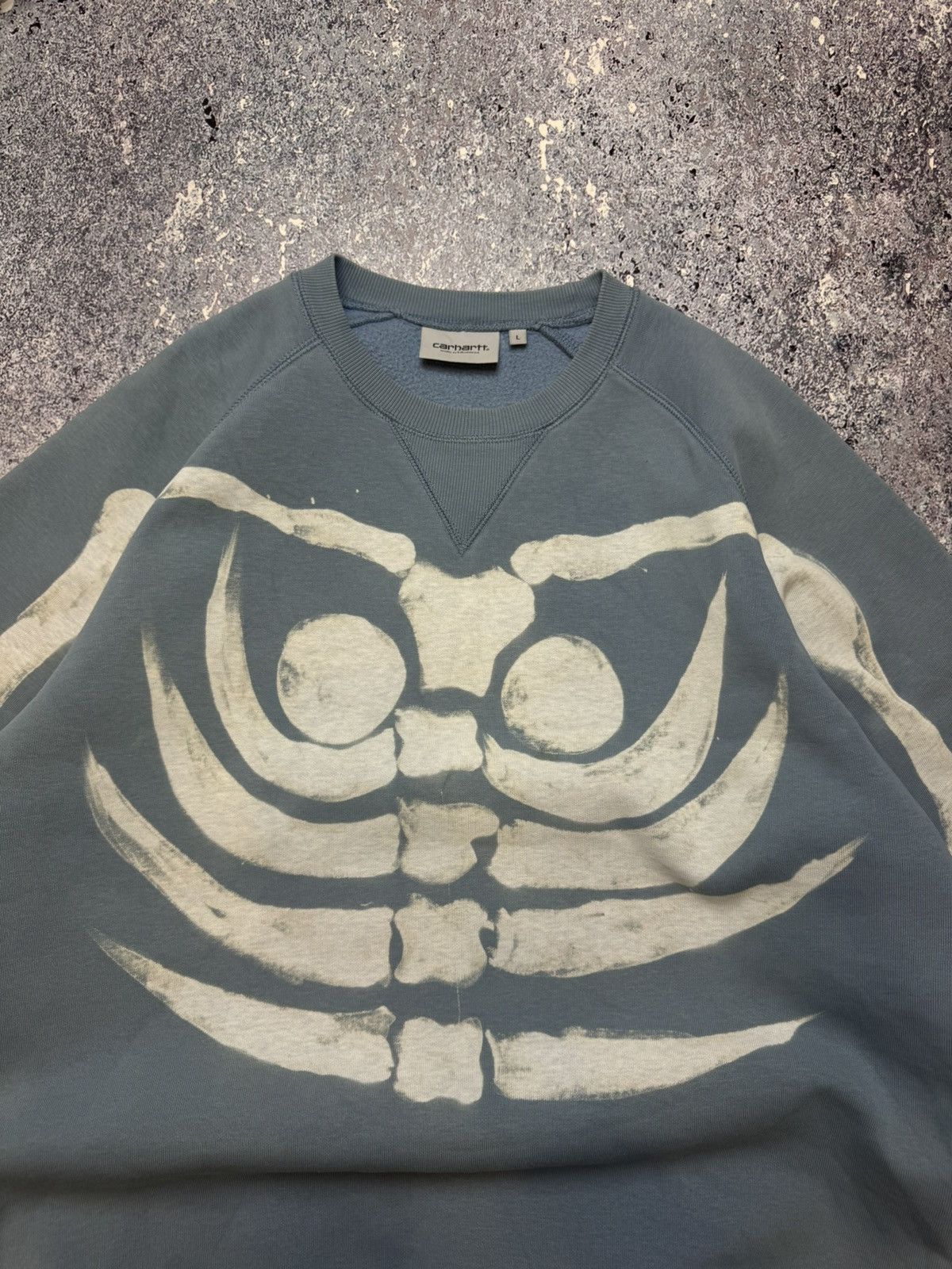 Carhartt CRAZY CUSTOM SKELETON CARHARTT CHASE SWEAT SWEATSHIRT Size US L / EU 52-54 / 3 - 6 Thumbnail