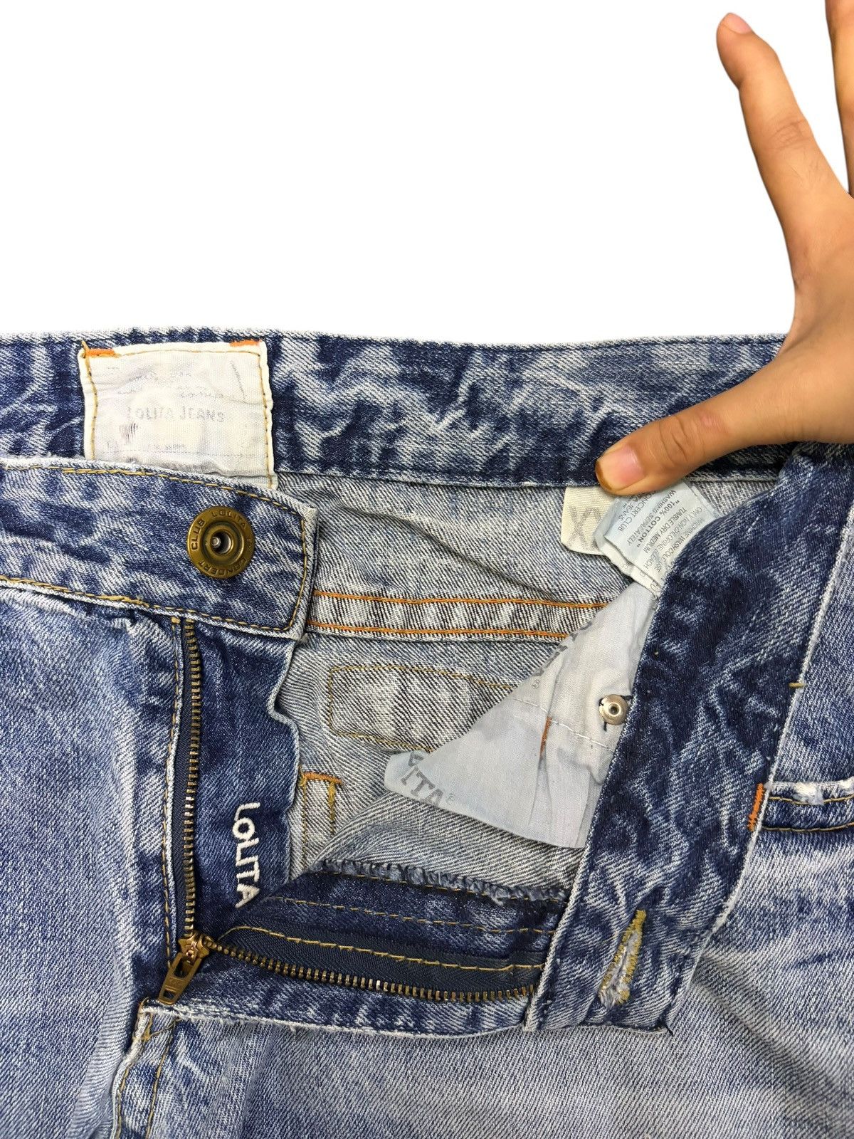Fubu Vintage Lolita Club Faded Wash Distress Baggy Jeans Size US 36 / EU 52 - 5 Thumbnail