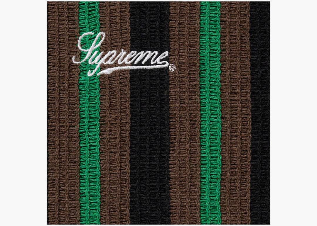 Supreme Supreme Open Knit Stripe Zip Polo Black SS22 Size US S / EU 44-46 / 1 - 2 Thumbnail